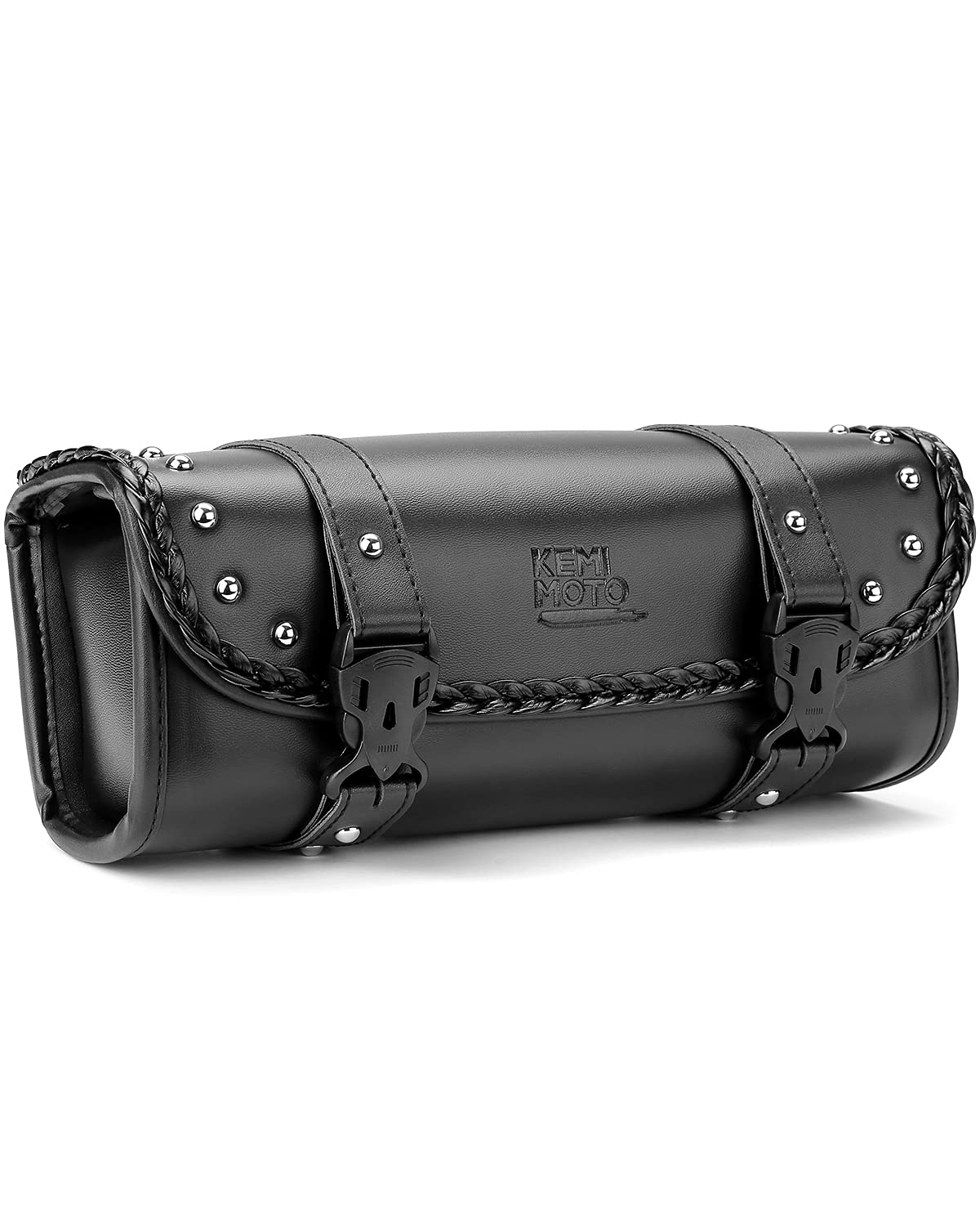 KEMIMOTO borsa forcella moto pelle PU nera