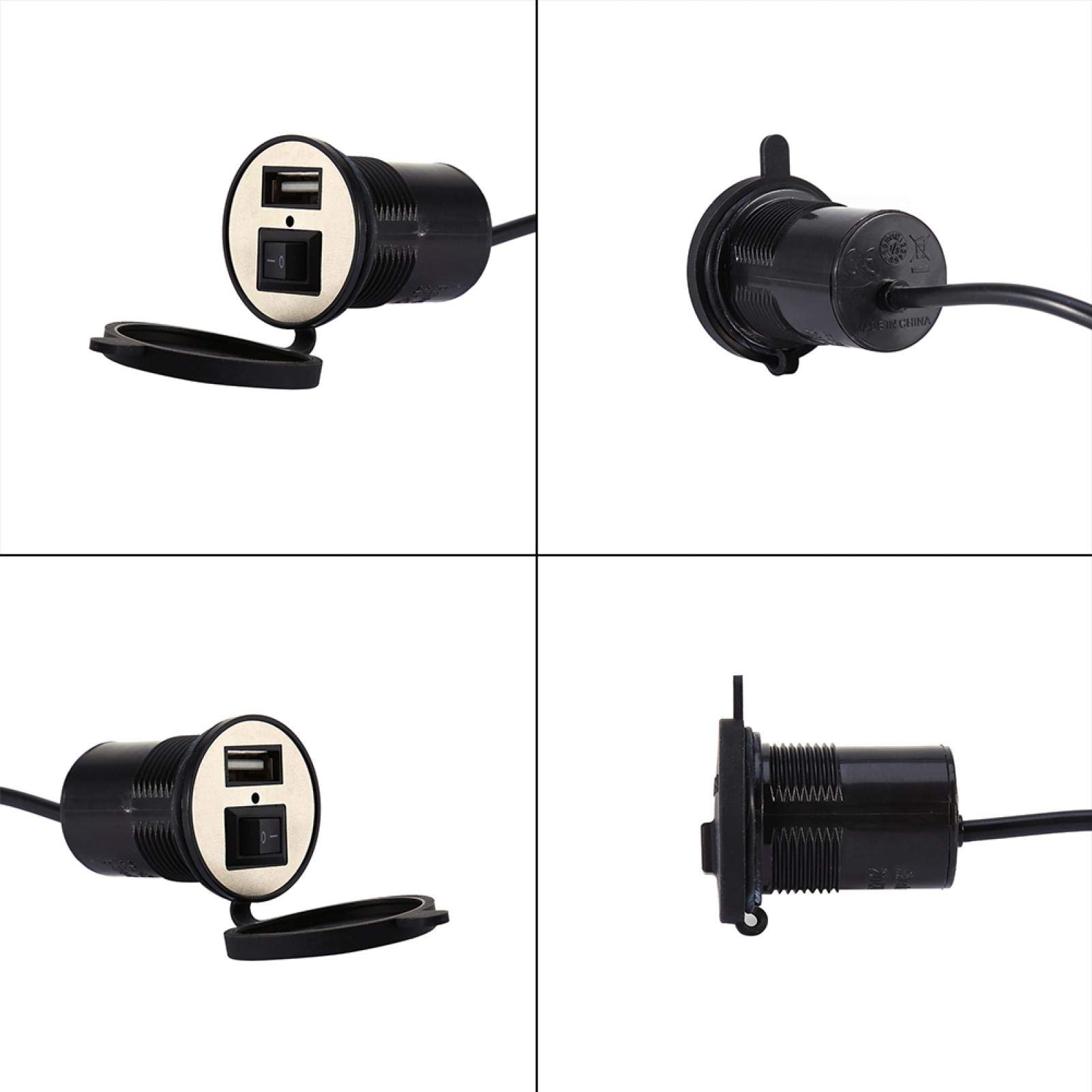 Kuuleyn Caricabatterie USB Moto Impermeabile 12-24V