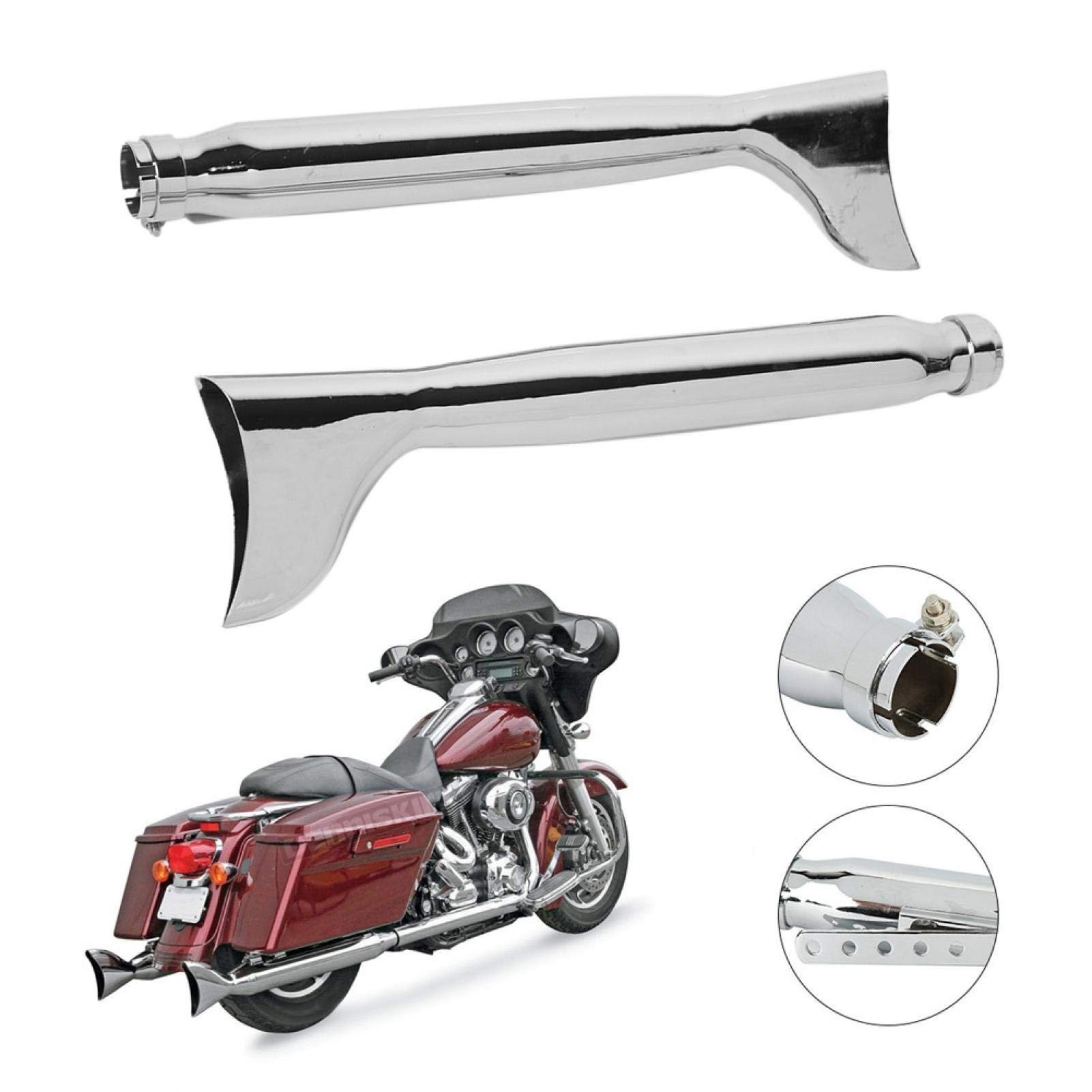 Kuuleyn 21 Pollici Tubo Scarico Moto Universale Ferro 2pz