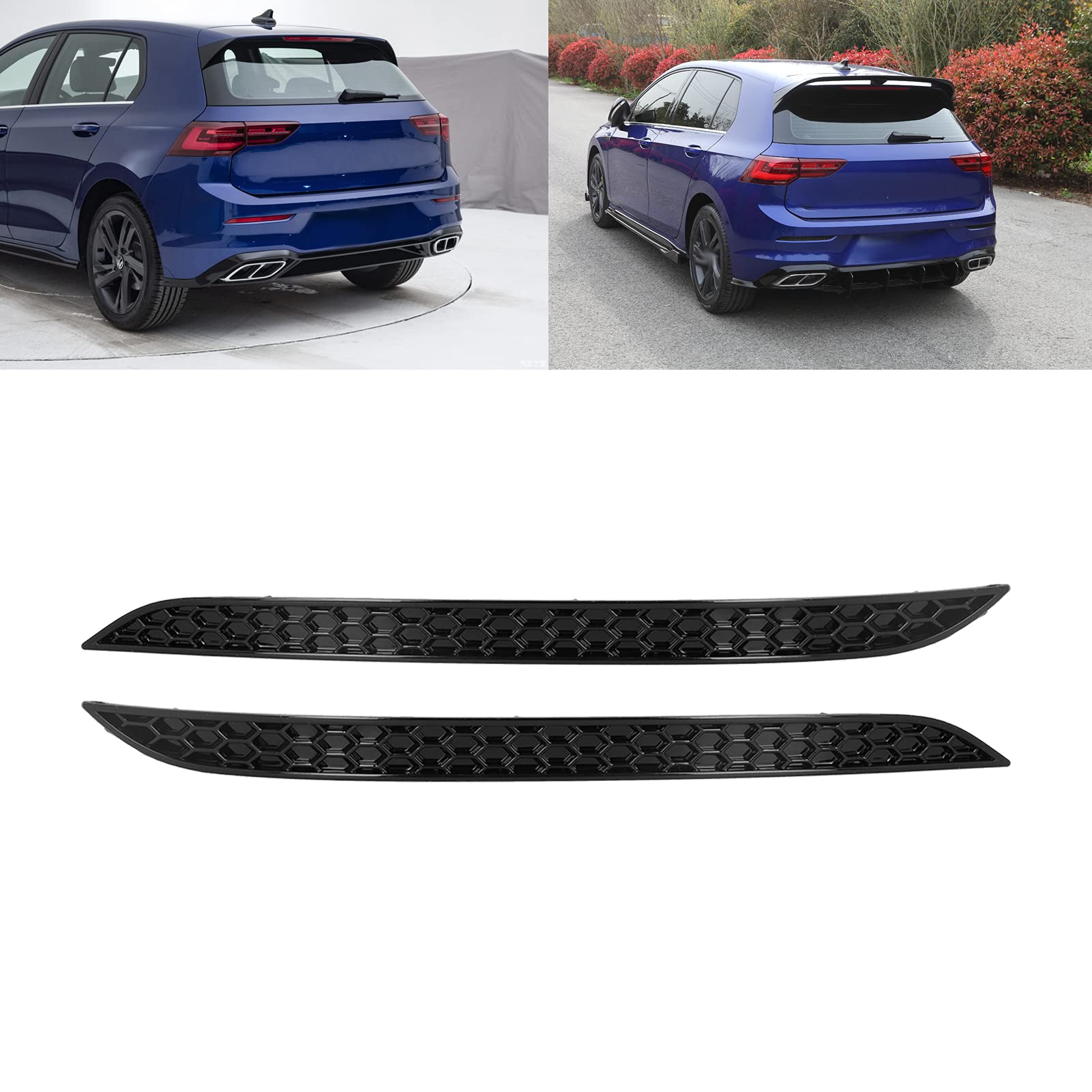 AOWINHIT Mk8 inserti catarifrangenti nero lucido paraurti