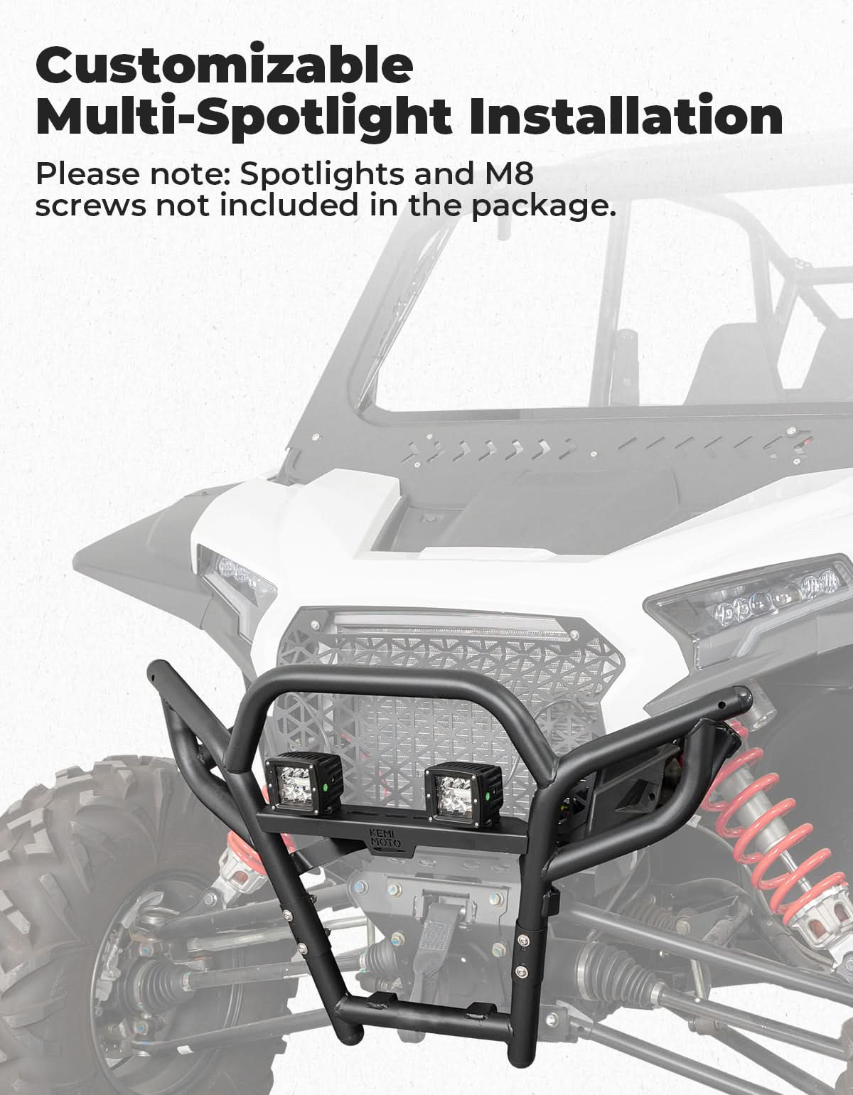 KEMIMOTO RZR XP 1000 paraurti anteriore acciaio nero
