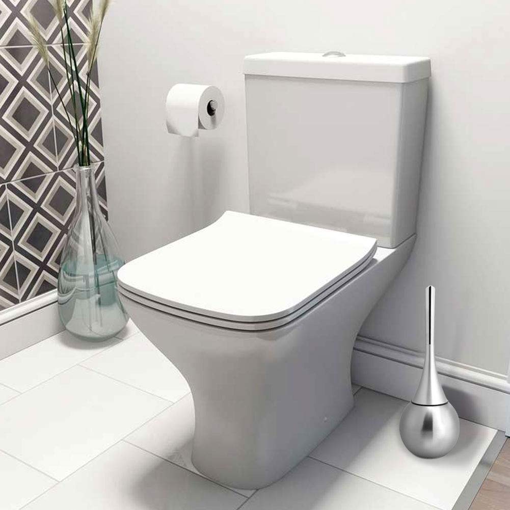 Kuuleyn scopino WC con base argento acciaio inox