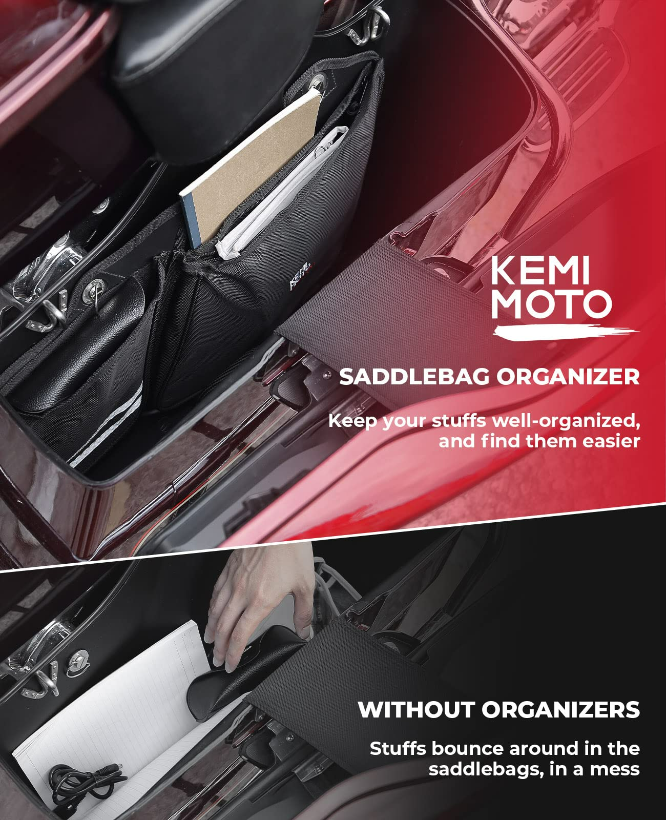 Kemimoto organizer borse Harley Street Glide 2 pezzi