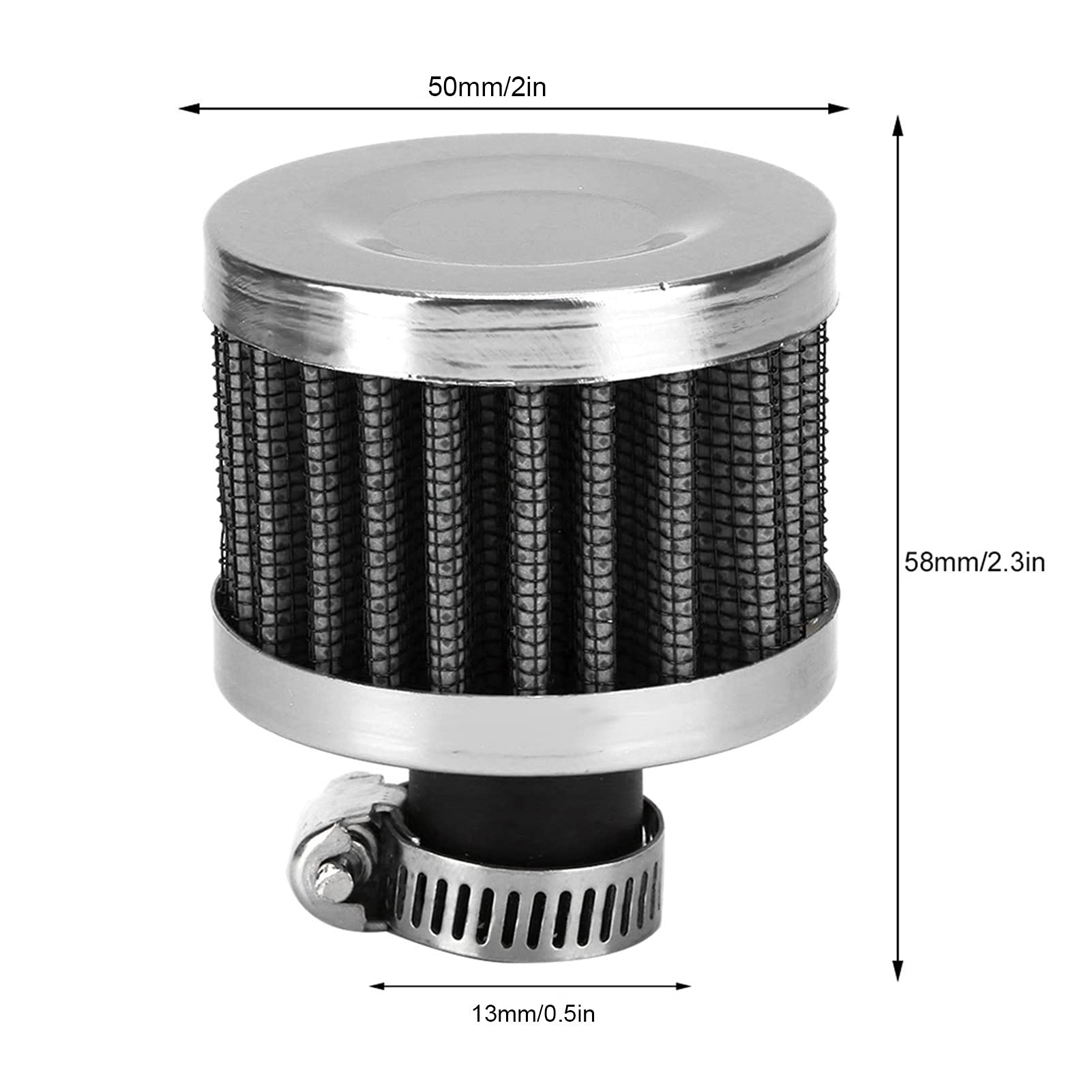 Kuuleyn Filtro Aria 13mm Argento Sfiato Carter Universale