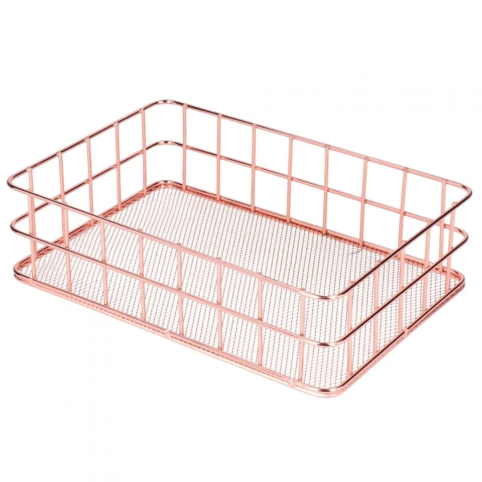 Kuuleyn cesto portaoggetti rete oro rosa L 2 pezzi
