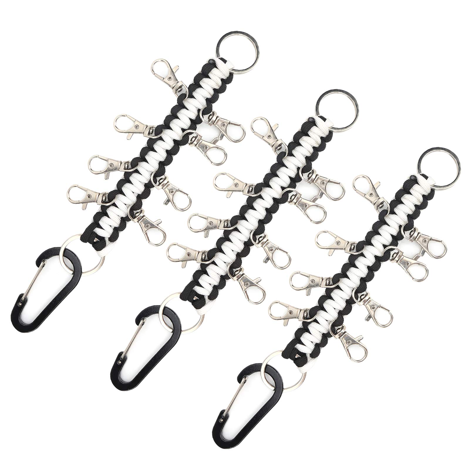 Kuuleyn Moschettone Paracord Zaino 3 Pezzi Portachiavi