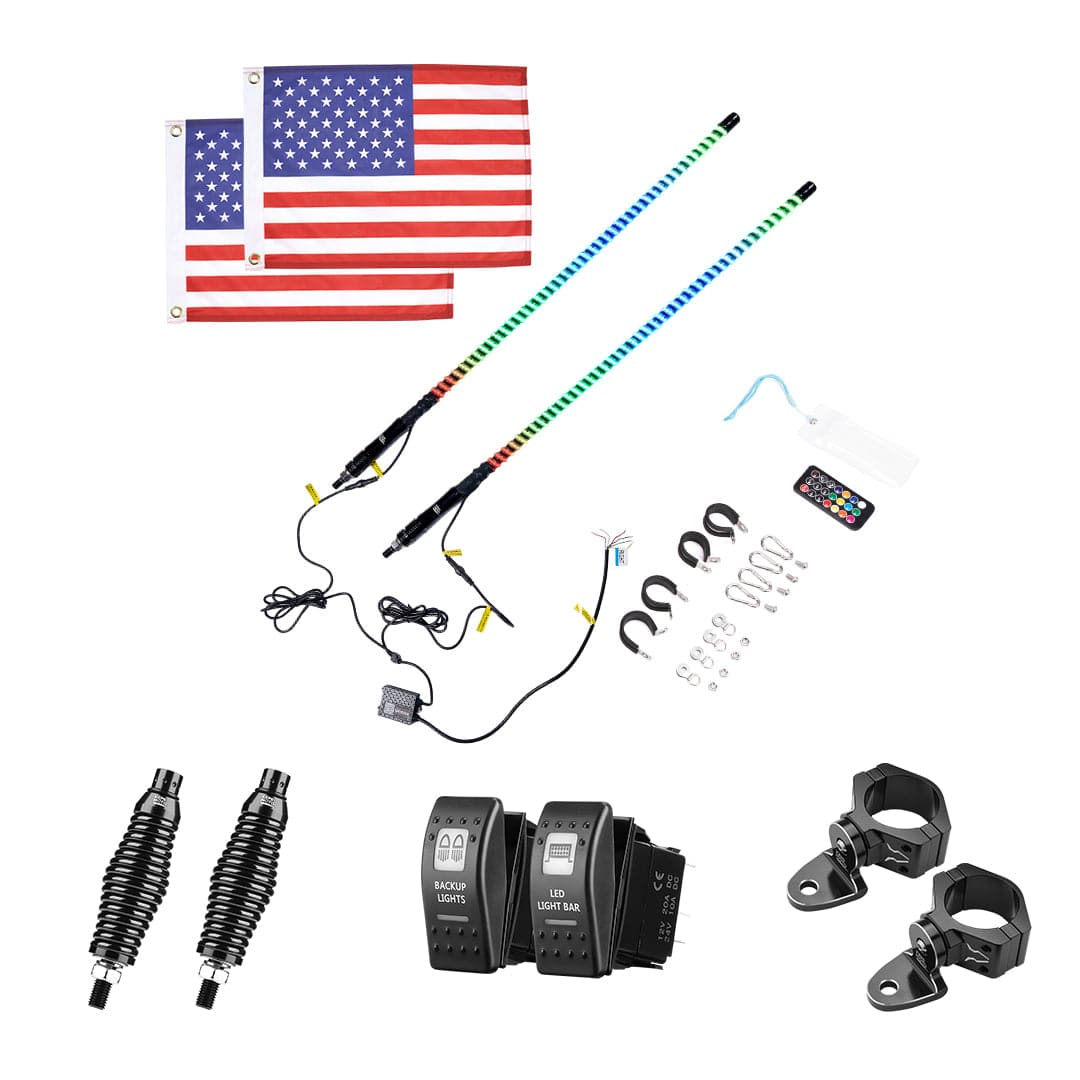 KEMIMOTO Whip Light LED COB 3FT UTV ATV x2 con App