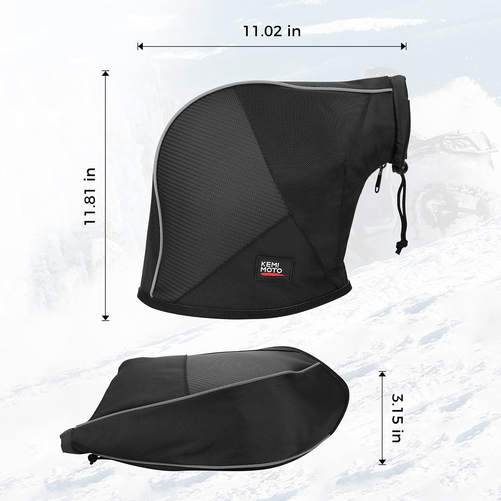 KEMIMOTO 2301 muffole manubrio moto ATV nere