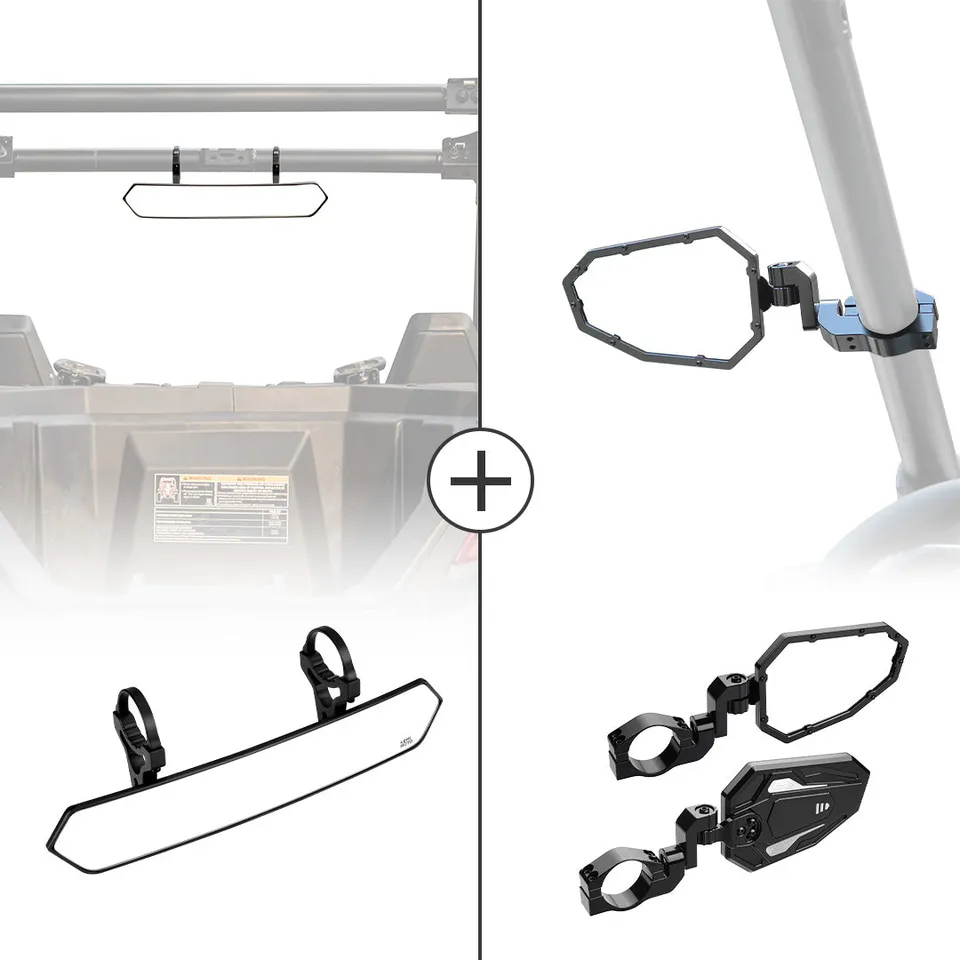 KEMIMOTO set specchietti UTV centrale+laterali 1.65-2" alluminio