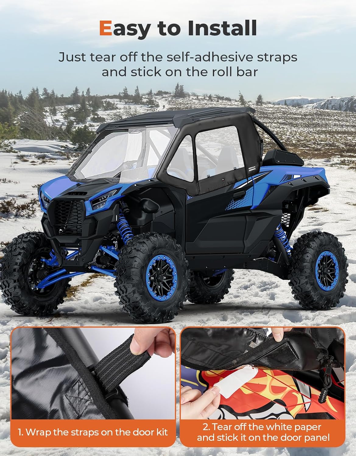 KEMIMOTO Porte Superiori Trasparenti Teryx KRX 1000