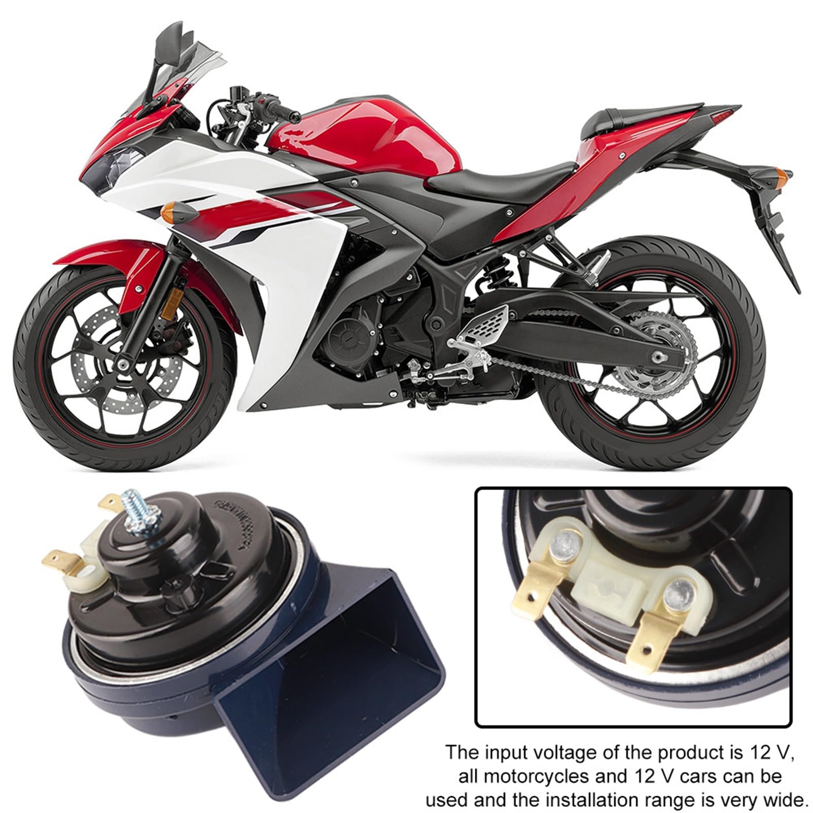 AOWINHIT Clacson Lumaca Auto Moto 12V 105dB 2 Pezzi