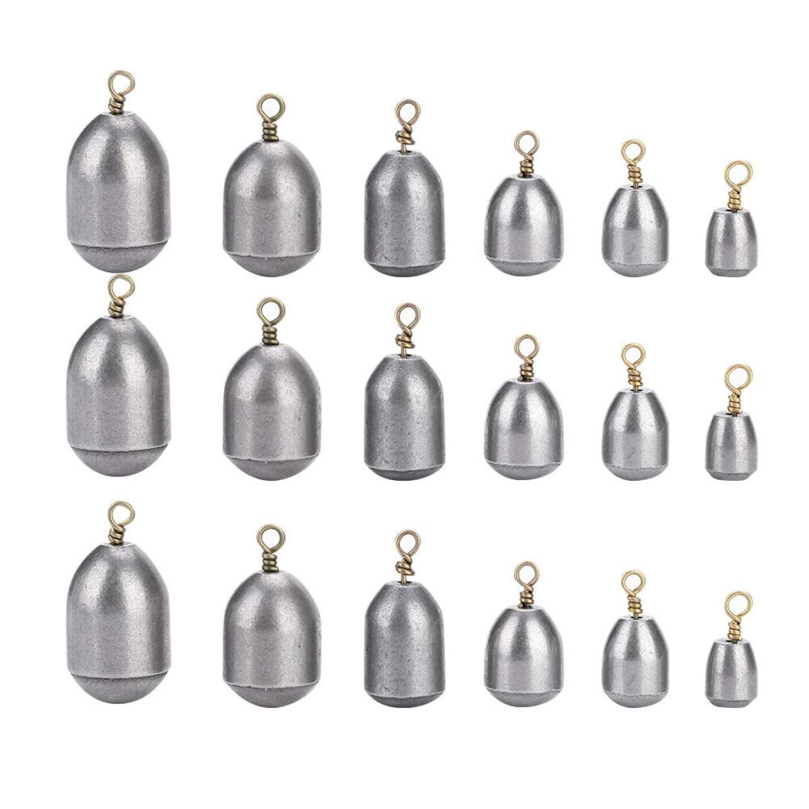 Kuuleyn Set Piombini da Pesca 18 Pezzi Piombi Sferici 4-28 g