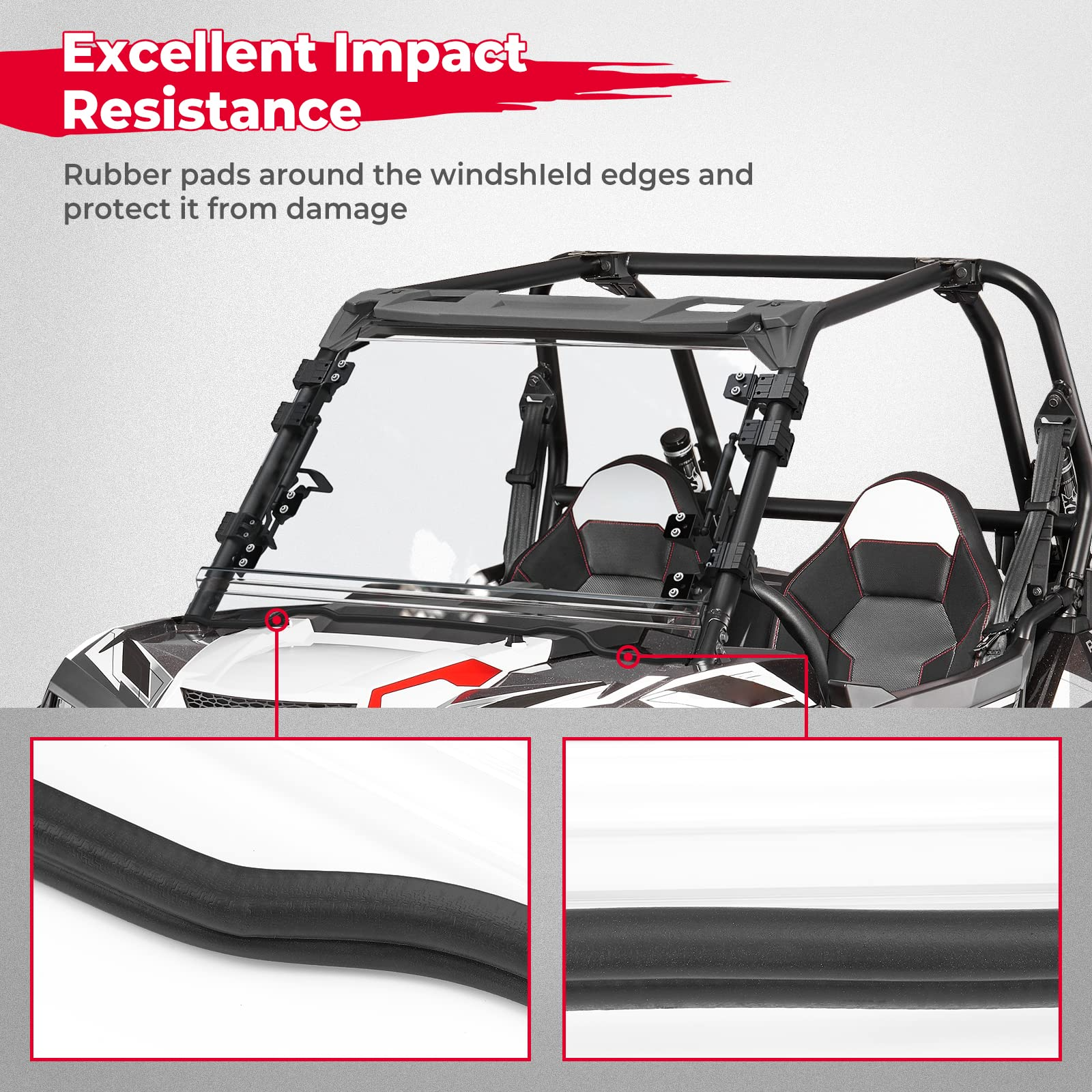 KEMIMOTO Parabrezza Ribaltabile 4-in-1 RZR XP 1000 Policarbonato