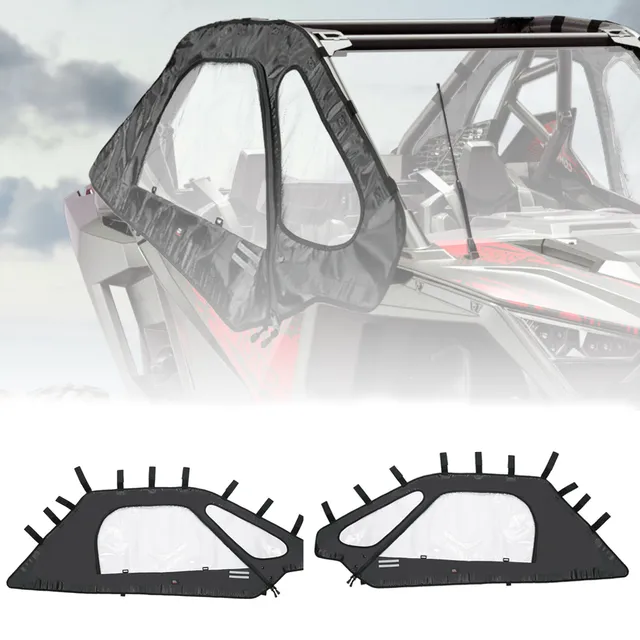 Kemimoto RZR PRO XP porte superiori morbide coppia nere antipioggia