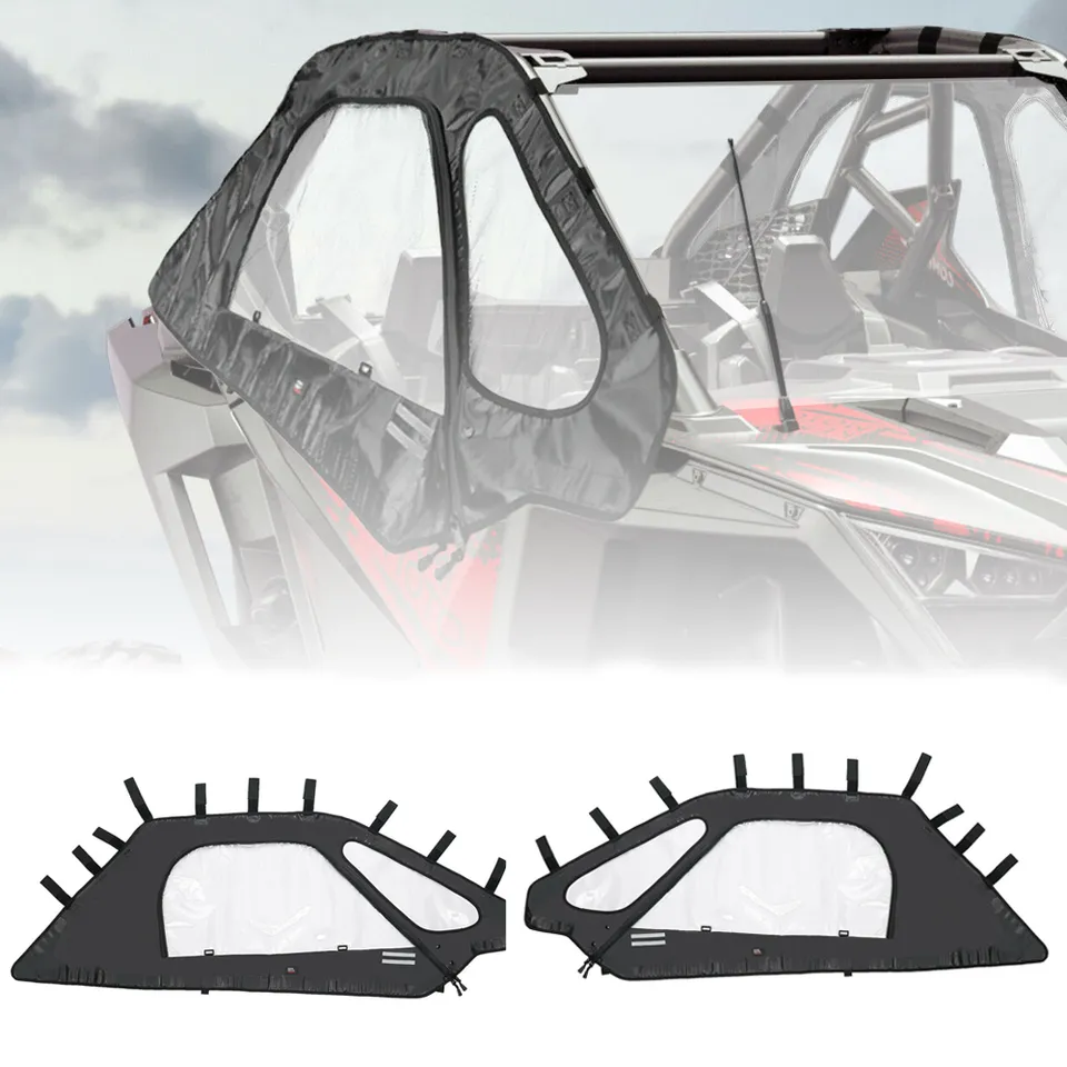Kemimoto RZR PRO XP porte superiori morbide coppia nere antipioggia