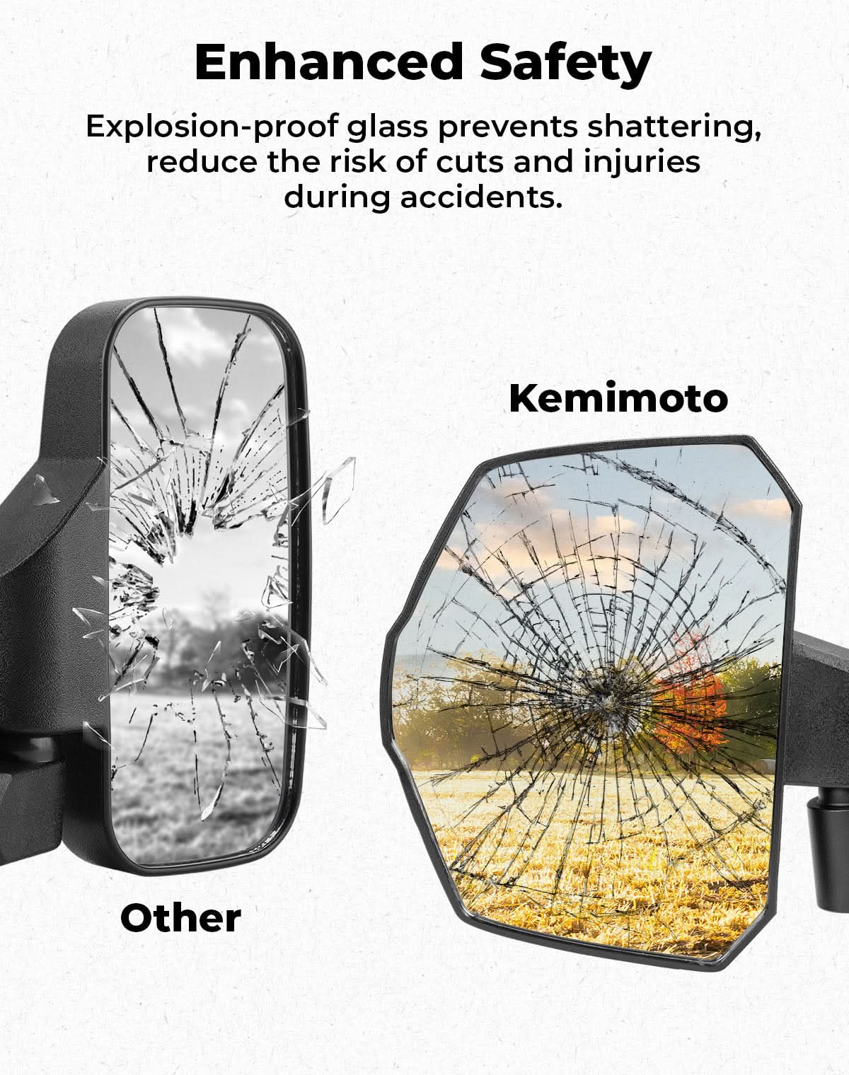 KEMIMOTO Specchietti Laterali Ranger XP 1000 Regolabili
