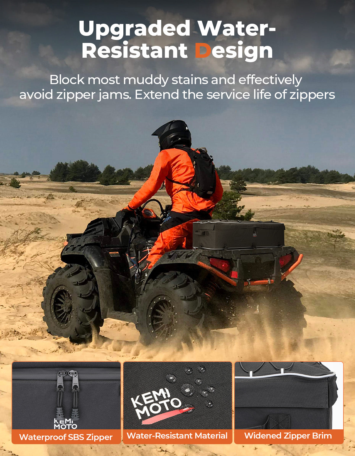 KEMIMOTO Borsa Posteriore ATV 55L con Cuscino Seduta Universale