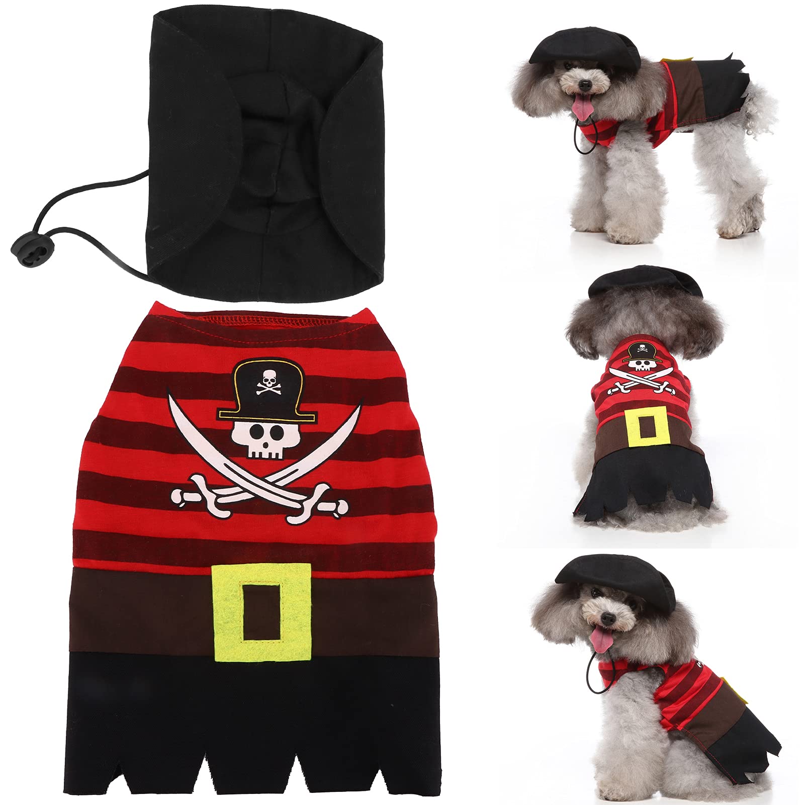 Kuuleyn Costume Pirata per Cani XL in Poliestere Lavabile