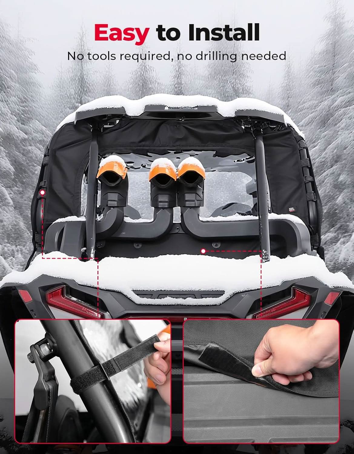 Kemimoto RZR XP 1000 lunotto posteriore morbido
