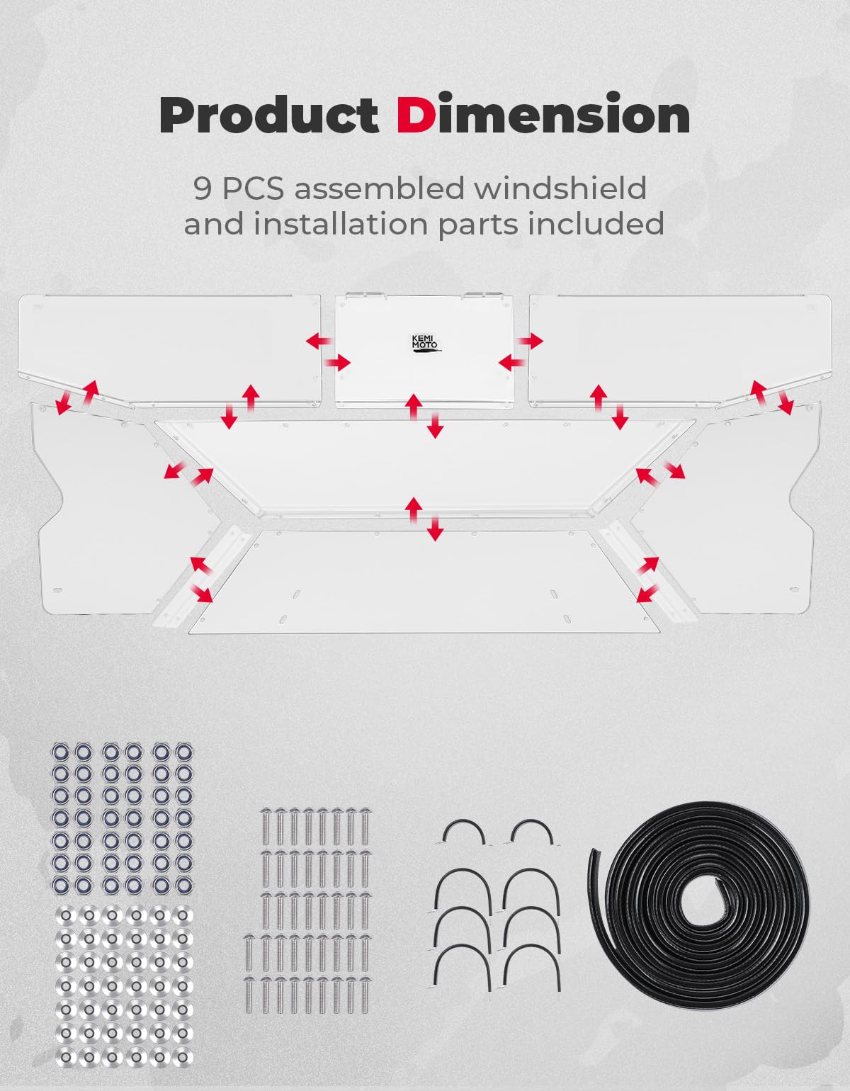 KEMIMOTO Pioneer 1000-6 Lunotto Posteriore PC Antigraffio