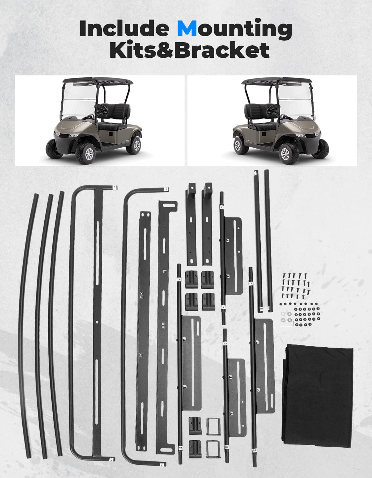 Kemimoto Tetto Parasole Golf Cart EZGO RXV 85" impermeabile