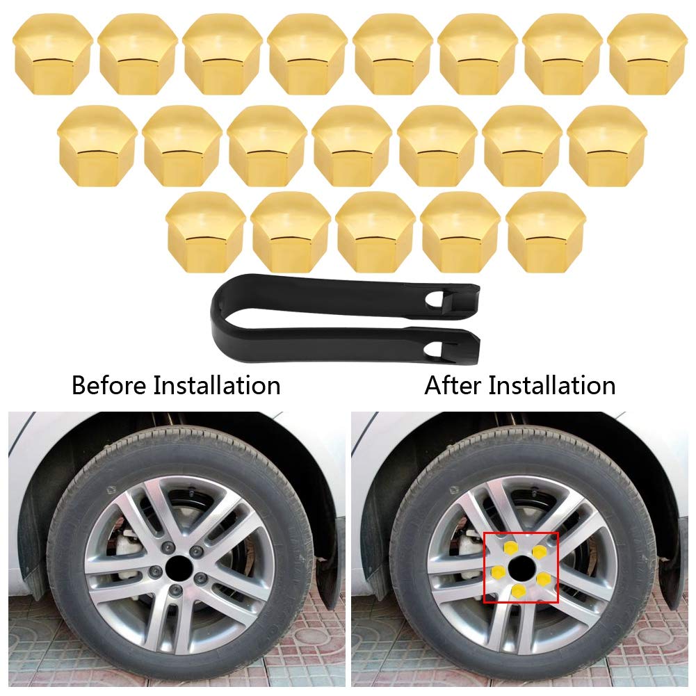 Kuuleyn copridadi ruota 17 mm oro 20 pezzi plastica