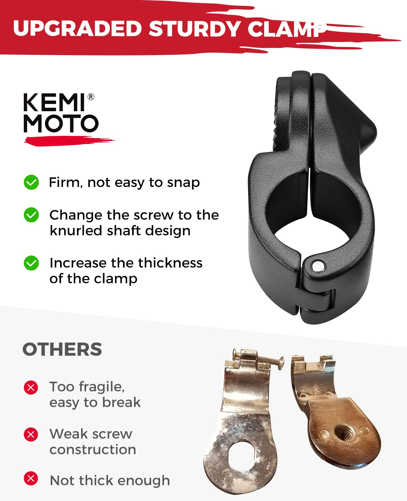 KEMIMOTO F1802-00402 pedane poggiapiedi moto nere 32 mm
