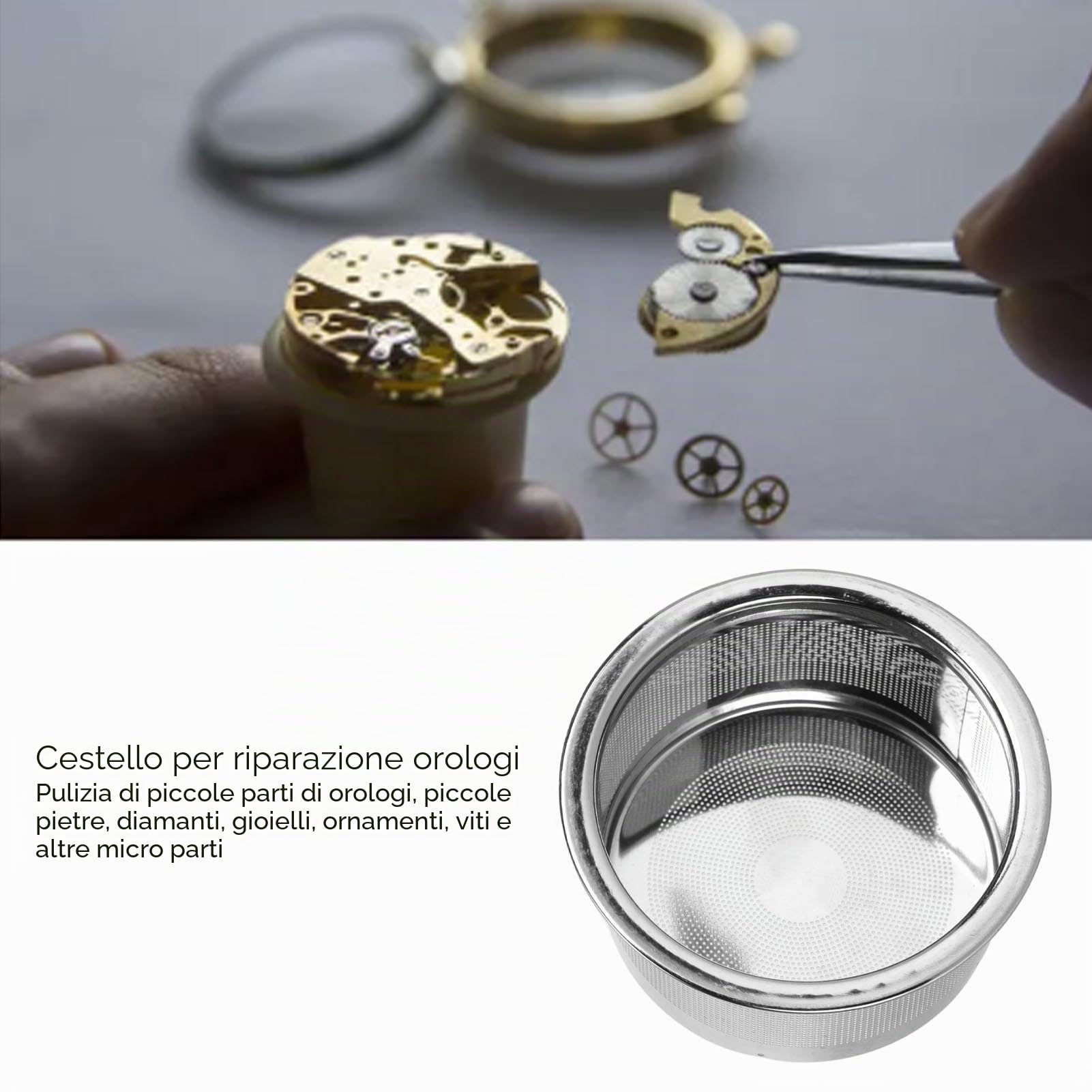 Hapivida Cestino Pulizia Ultrasuoni Acciaio Inox Rete Fine