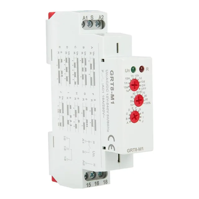 Kuuleyn GRT8-M1 Relè Temporizzatore 10 Funzioni Guida DIN