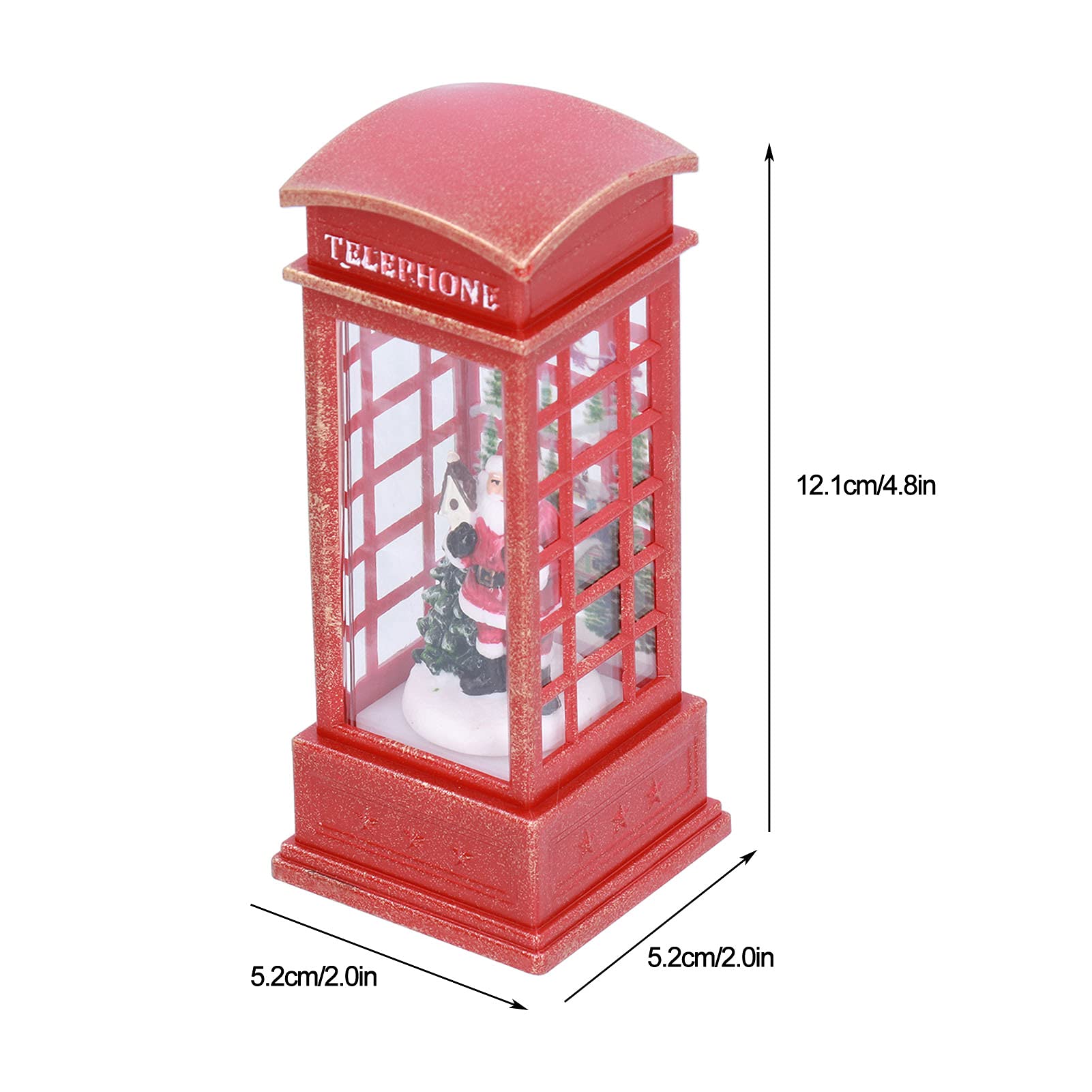 Hapivida Cabina Telefonica Natale LED Rossa C Un Pezzo
