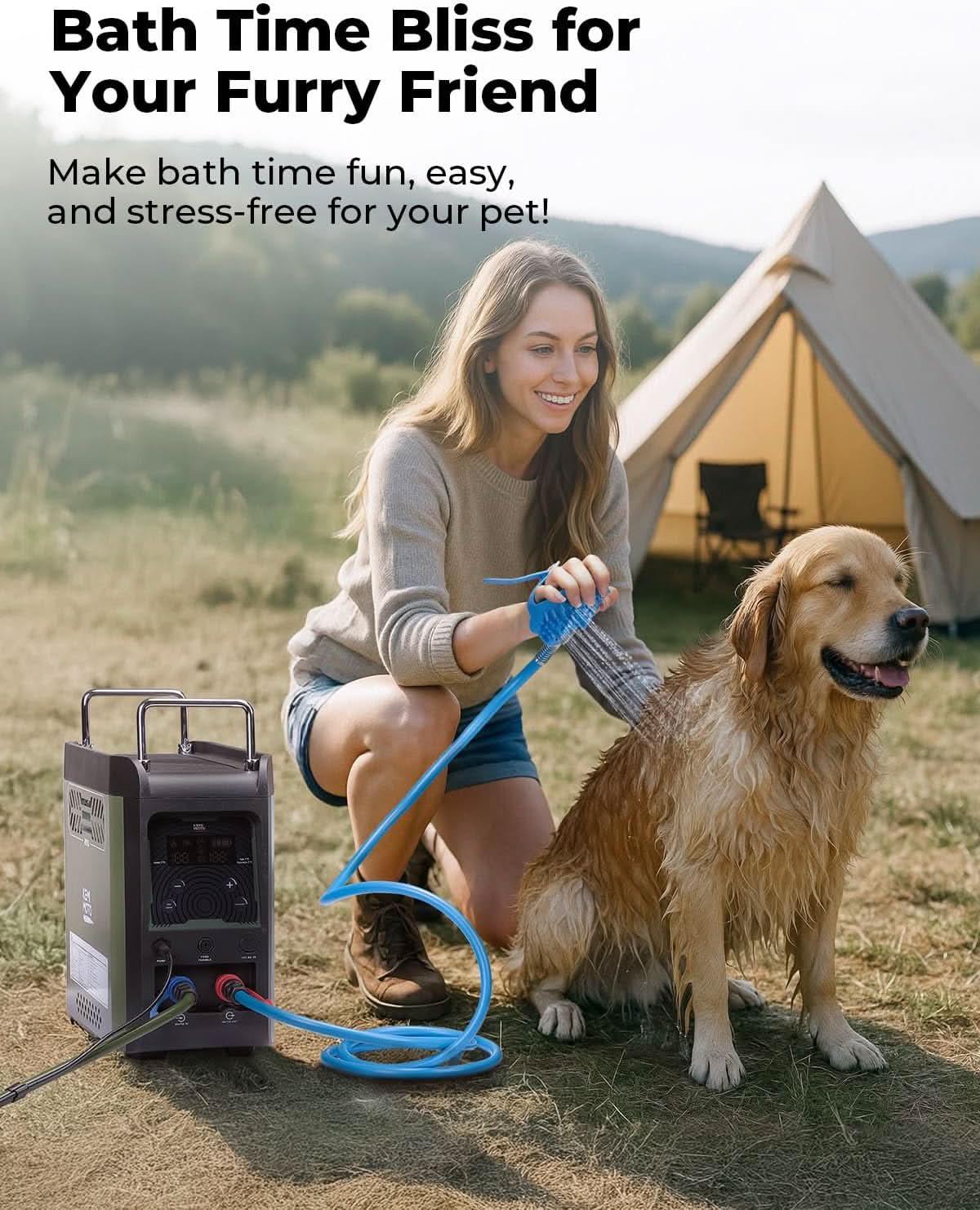 Kemimoto scaldabagno gas portatile 20000 BTU con pompa e doccia