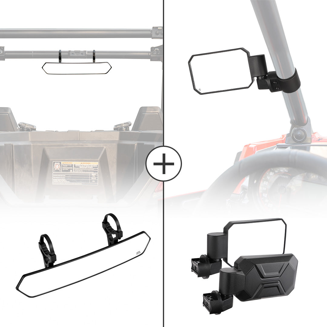 Kemimoto UTV kit specchi centrale 15" + laterali roll-bar