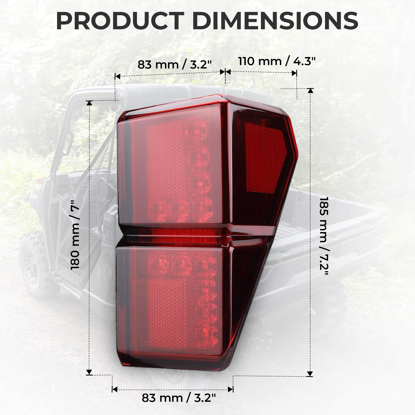 KEMIMOTO Ranger 1000 fanali posteriori LED coppia IP65 12V