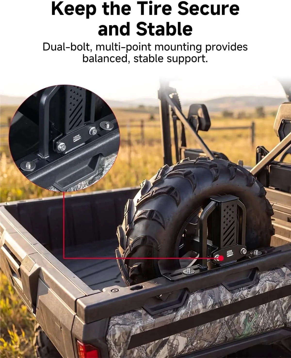 KEMIMOTO supporto ruota scorta CFMOTO UForce 1000 acciaio