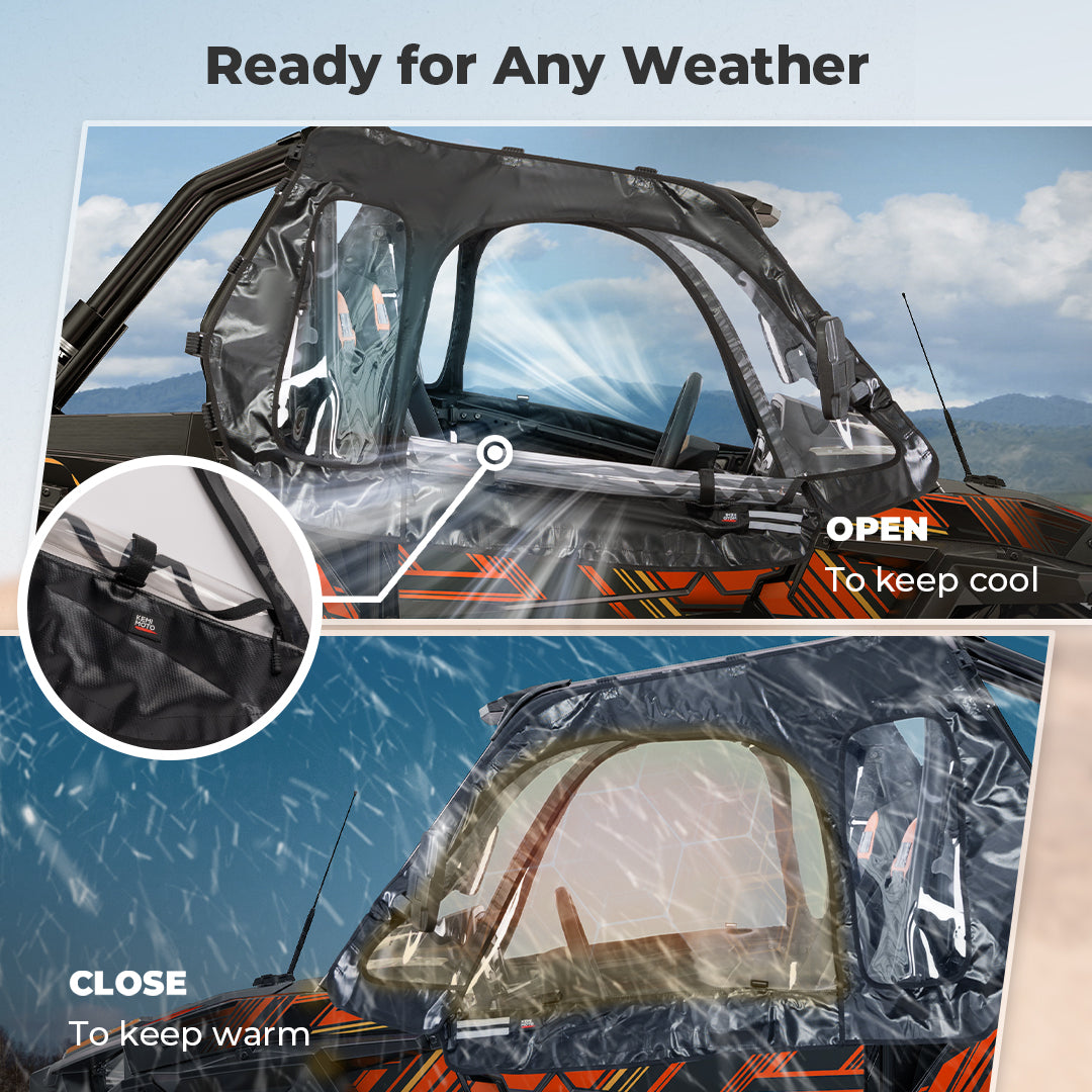 Kemimoto RZR XP 1000 porte superiori soft cabina 3 pannelli