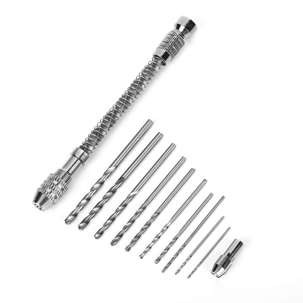 Kuuleyn Trapano a Mano Alluminio con 10 Punte Legno 1 Set