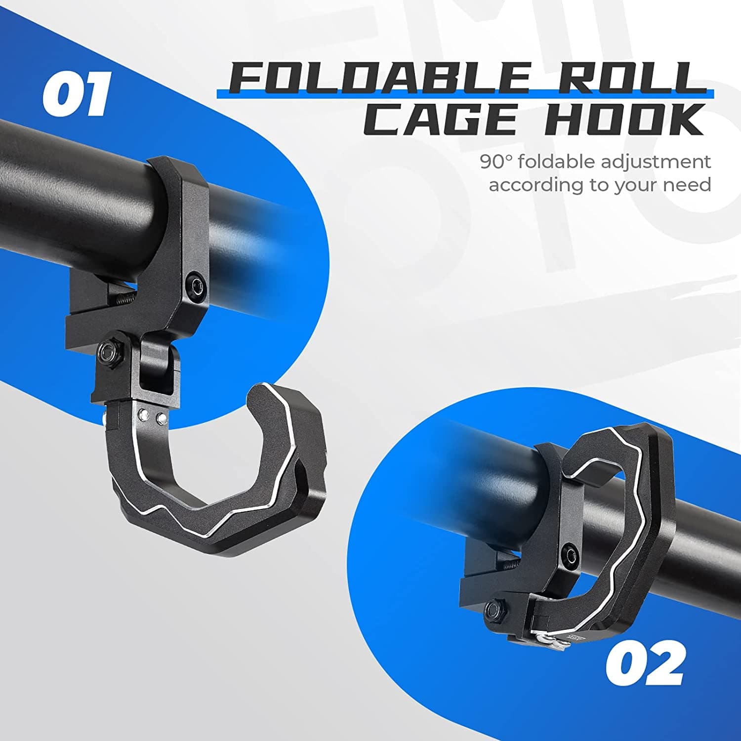 KEMIMOTO B1201-04101BK gancio casco roll bar 1.6-2" alluminio