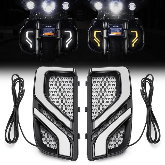 KEMIMOTO Touring Frecce LED Moto Nere Luce Diurna