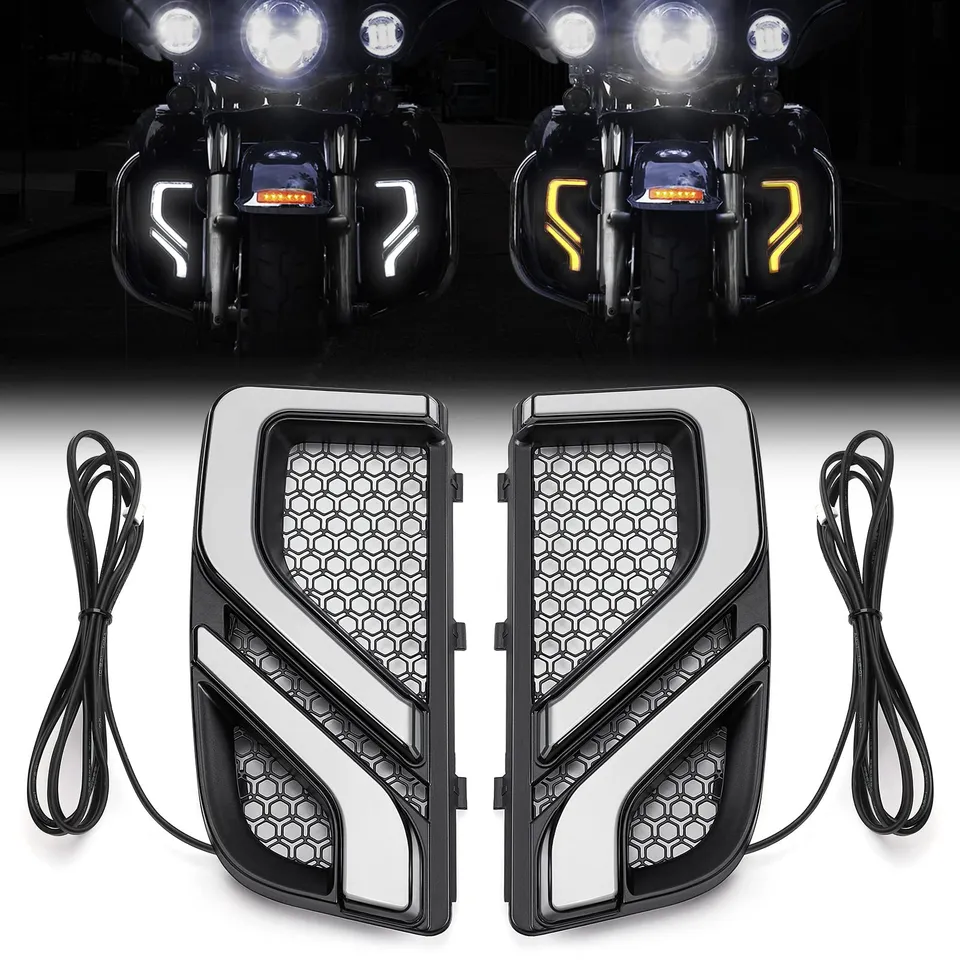 KEMIMOTO Touring Frecce LED Moto Nere Luce Diurna