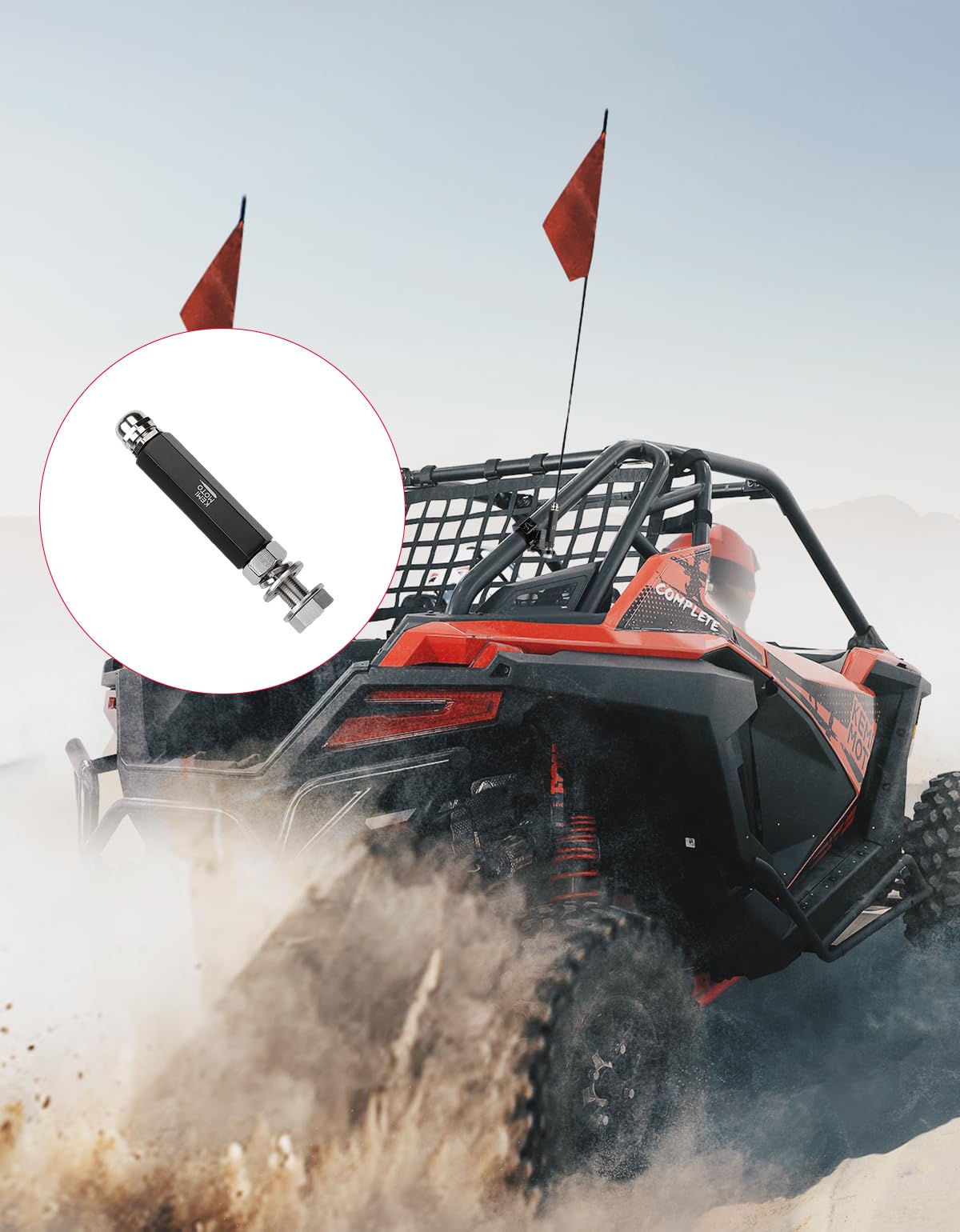 Kemimoto supporto bandiera 6,3 mm asta moto UTV nero