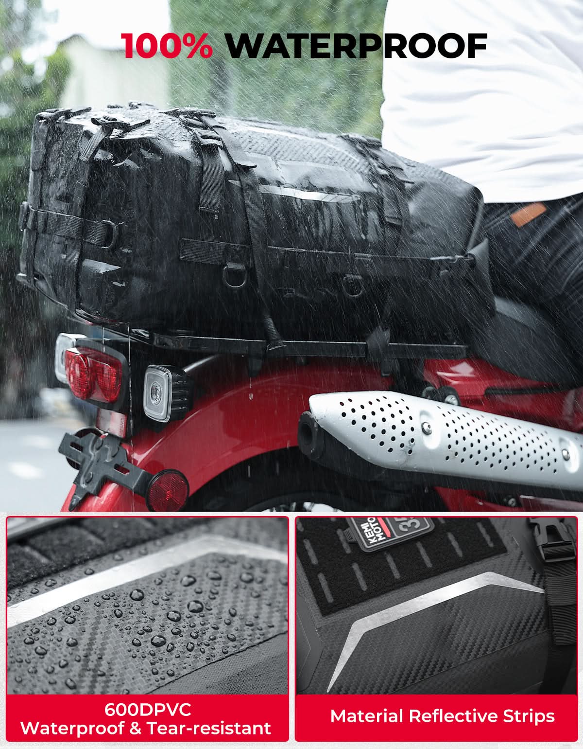 KEMIMOTO Tail Bag 35L borsa moto impermeabile PVC