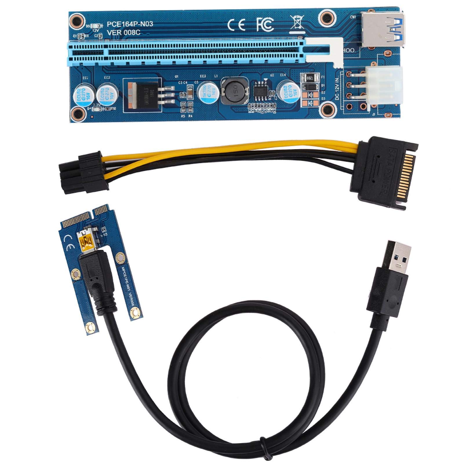 Kuuleyn Riser Mini PCI-E a PCIe 16x 6 Pin 0,6 m