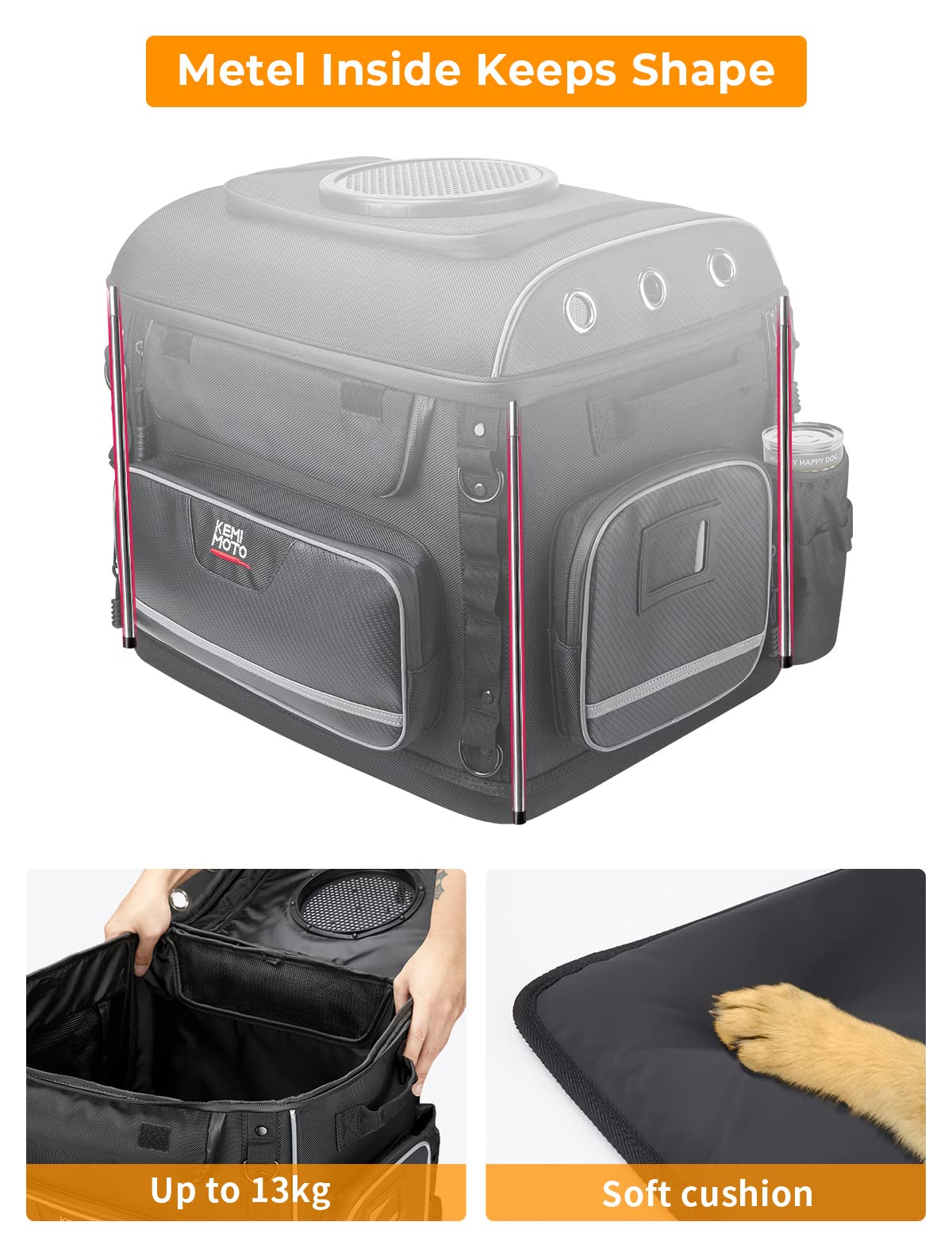 Kemimoto F1801-01403 Borsa Trasporto Cane Moto 51L