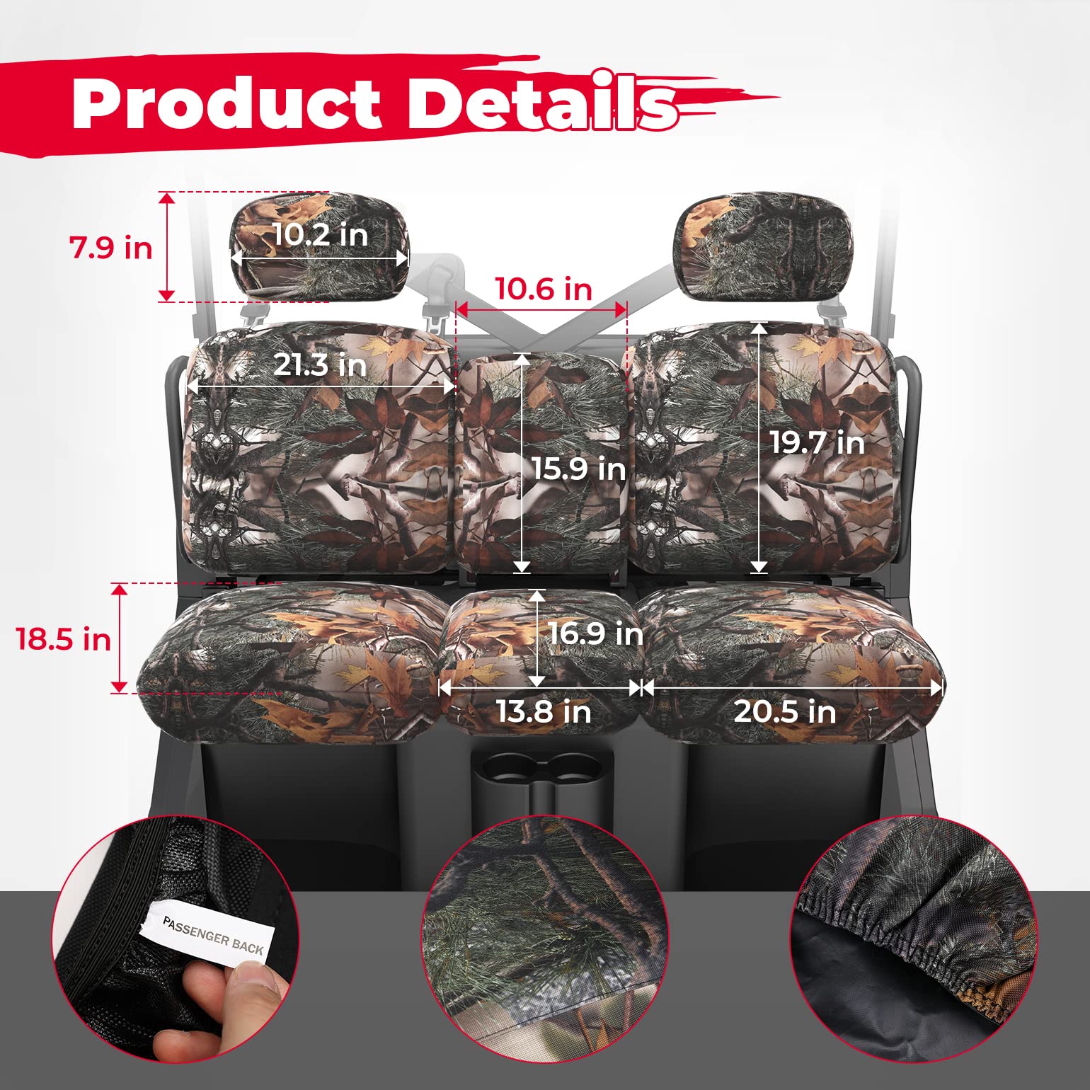 Kemimoto Defender coprisedile mimetico 8 pezzi