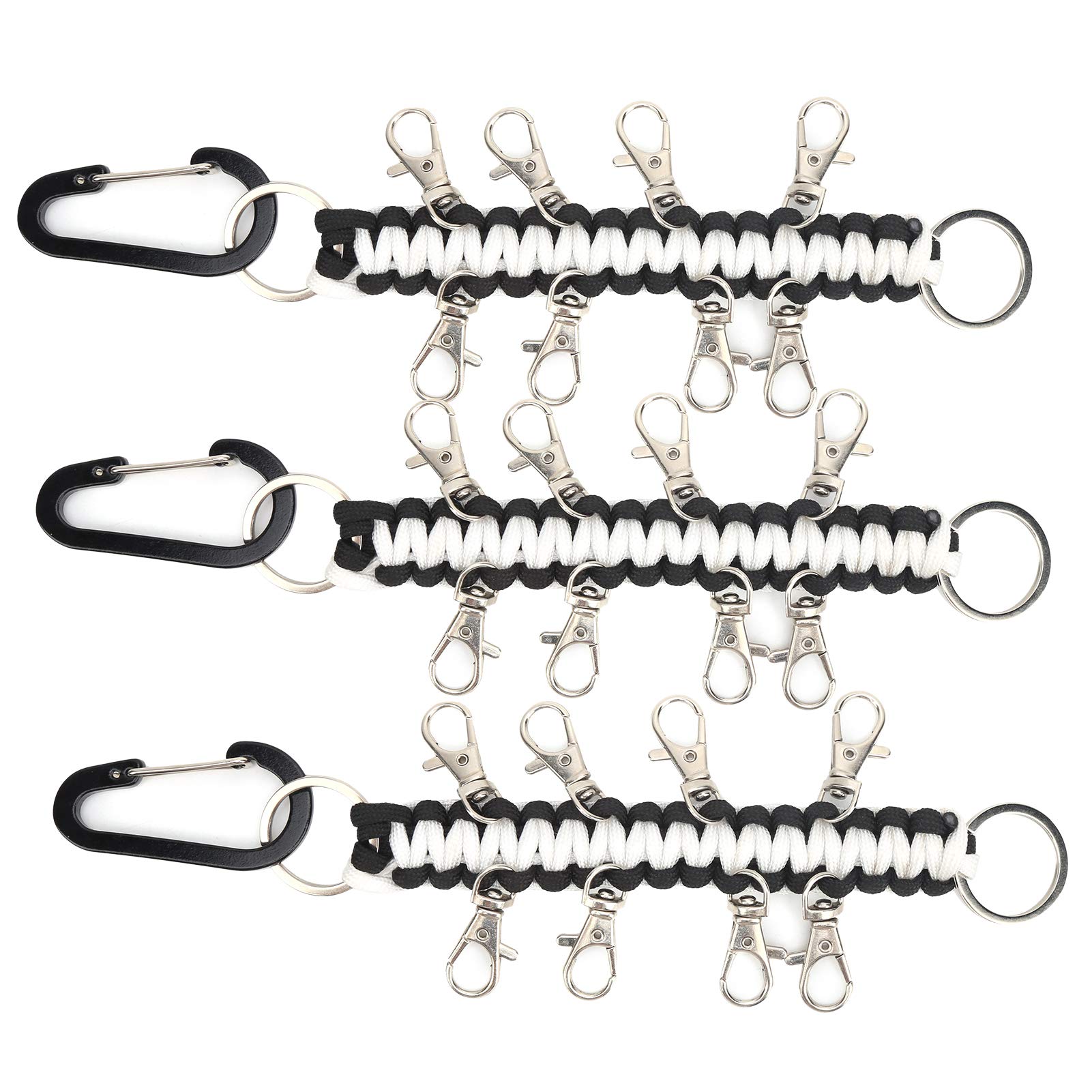 Kuuleyn Moschettone Paracord Zaino 3 Pezzi Portachiavi