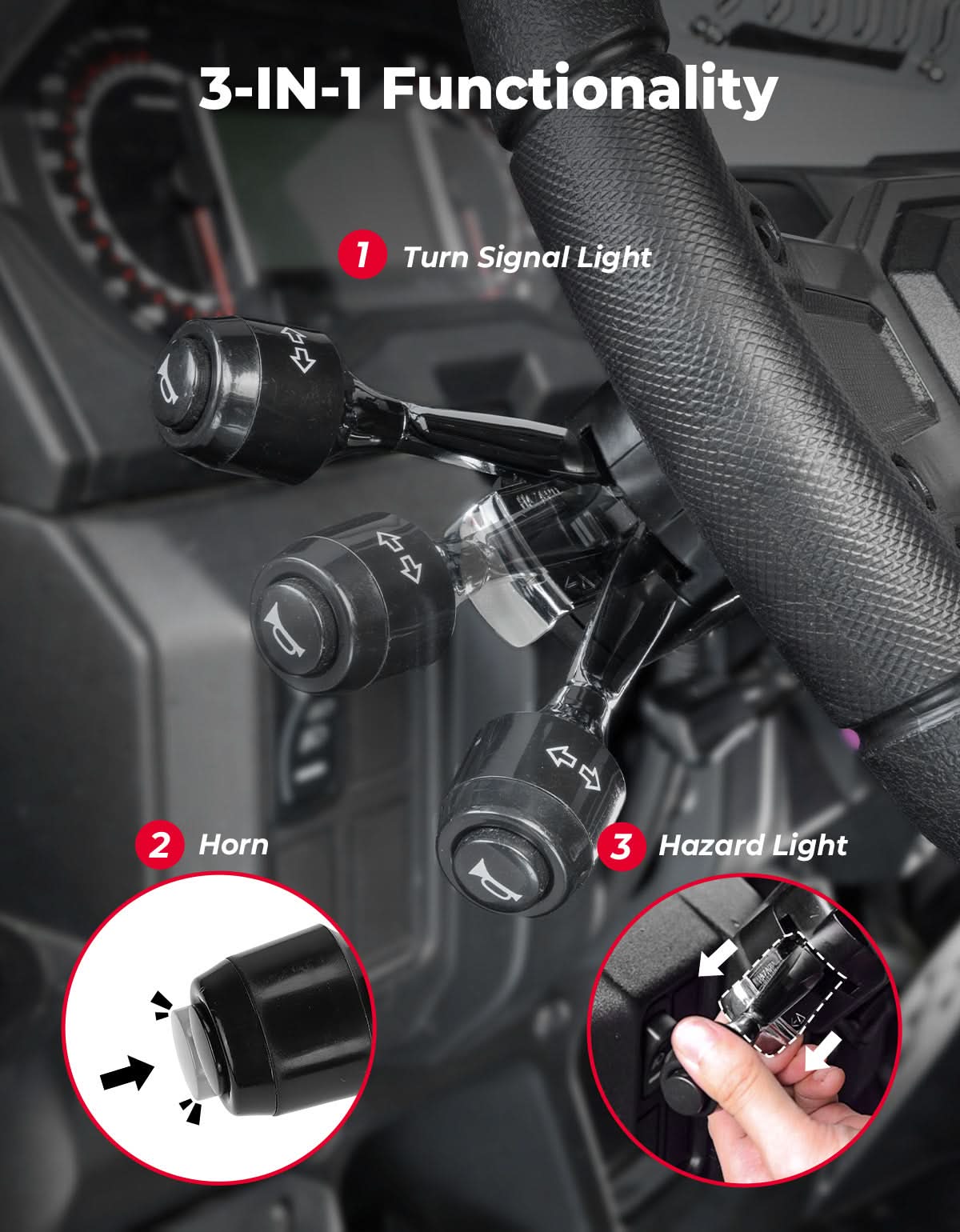 Kemimoto UTV kit frecce con clacson 12V stradale