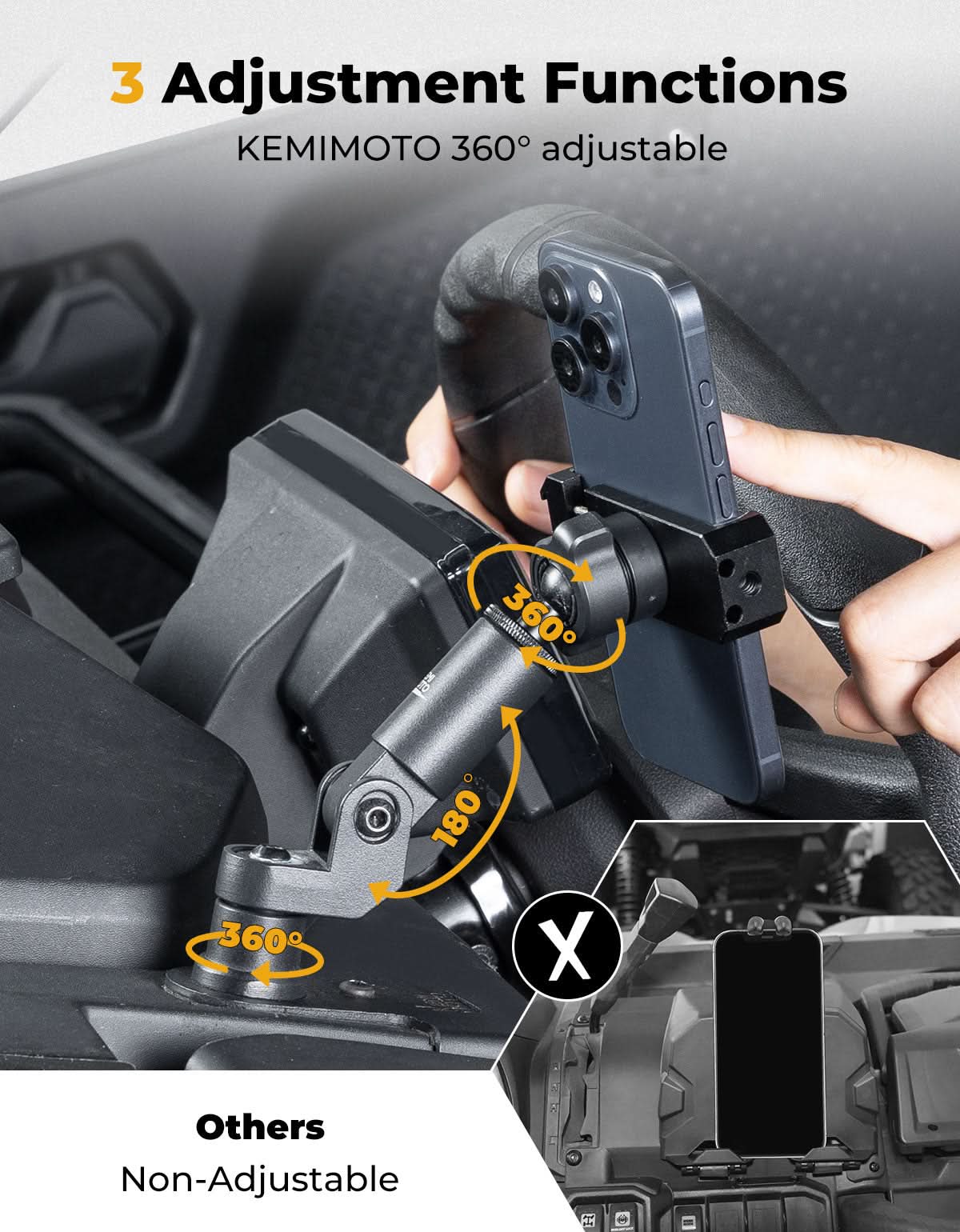 KEMIMOTO ZForce 950 Supporto Telefono Alluminio 360°