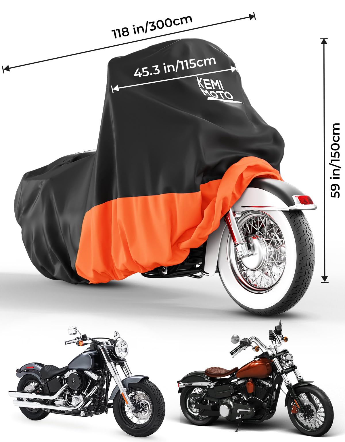 KEMIMOTO Softail Dyna Telo Moto impermeabile Oxford