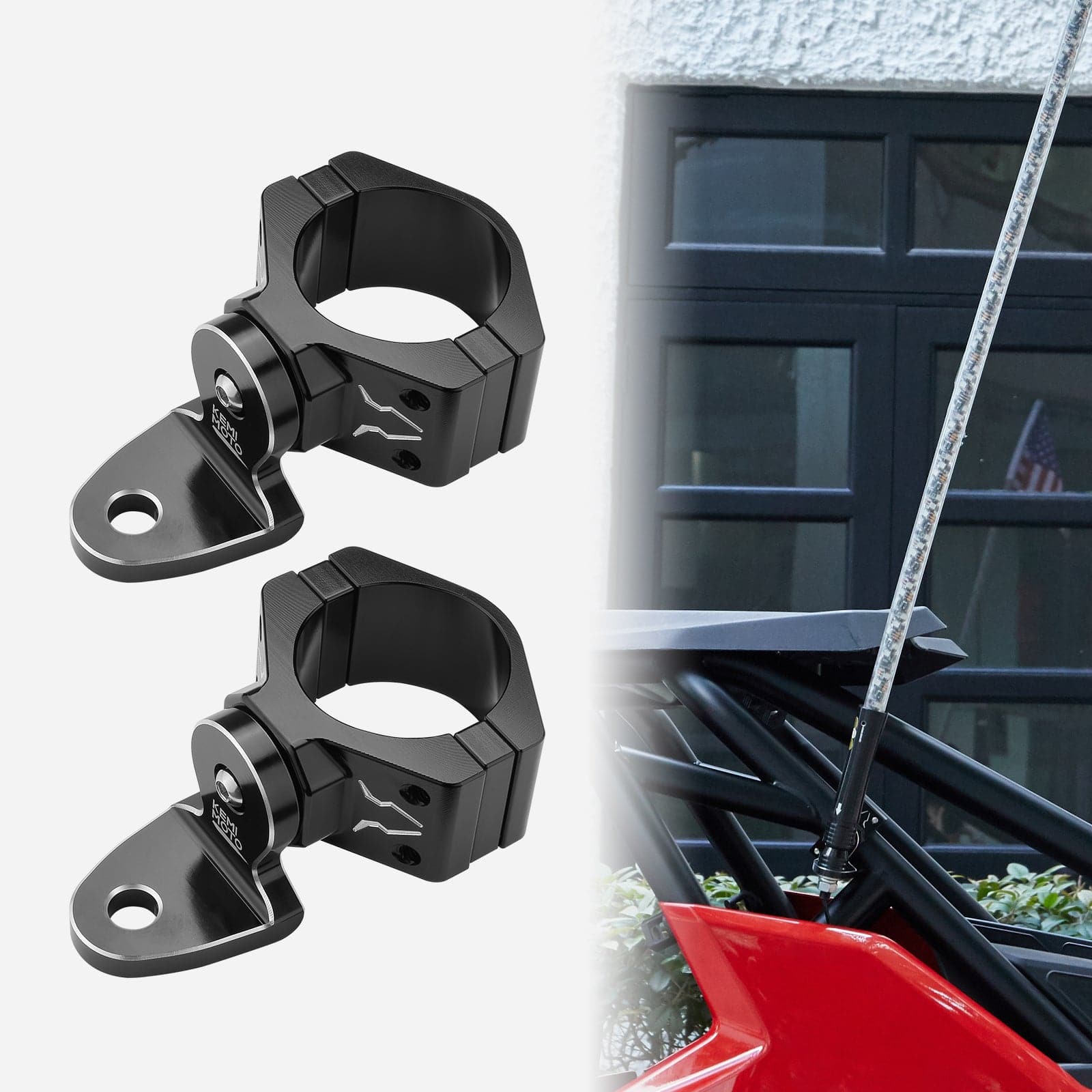 Kemimoto B0111-02504BK supporto bandiera 1pz alluminio 44-51mm