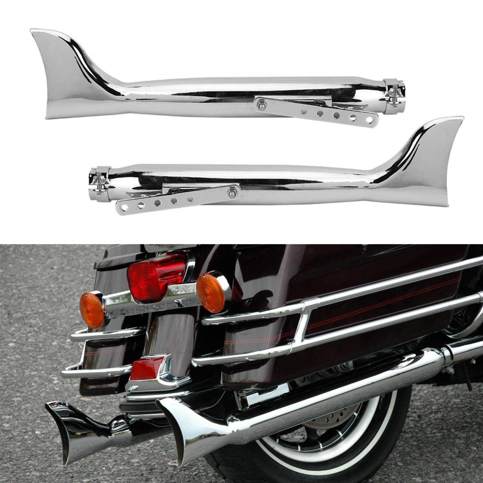 Kuuleyn 21 Pollici Tubo Scarico Moto Universale Ferro 2pz